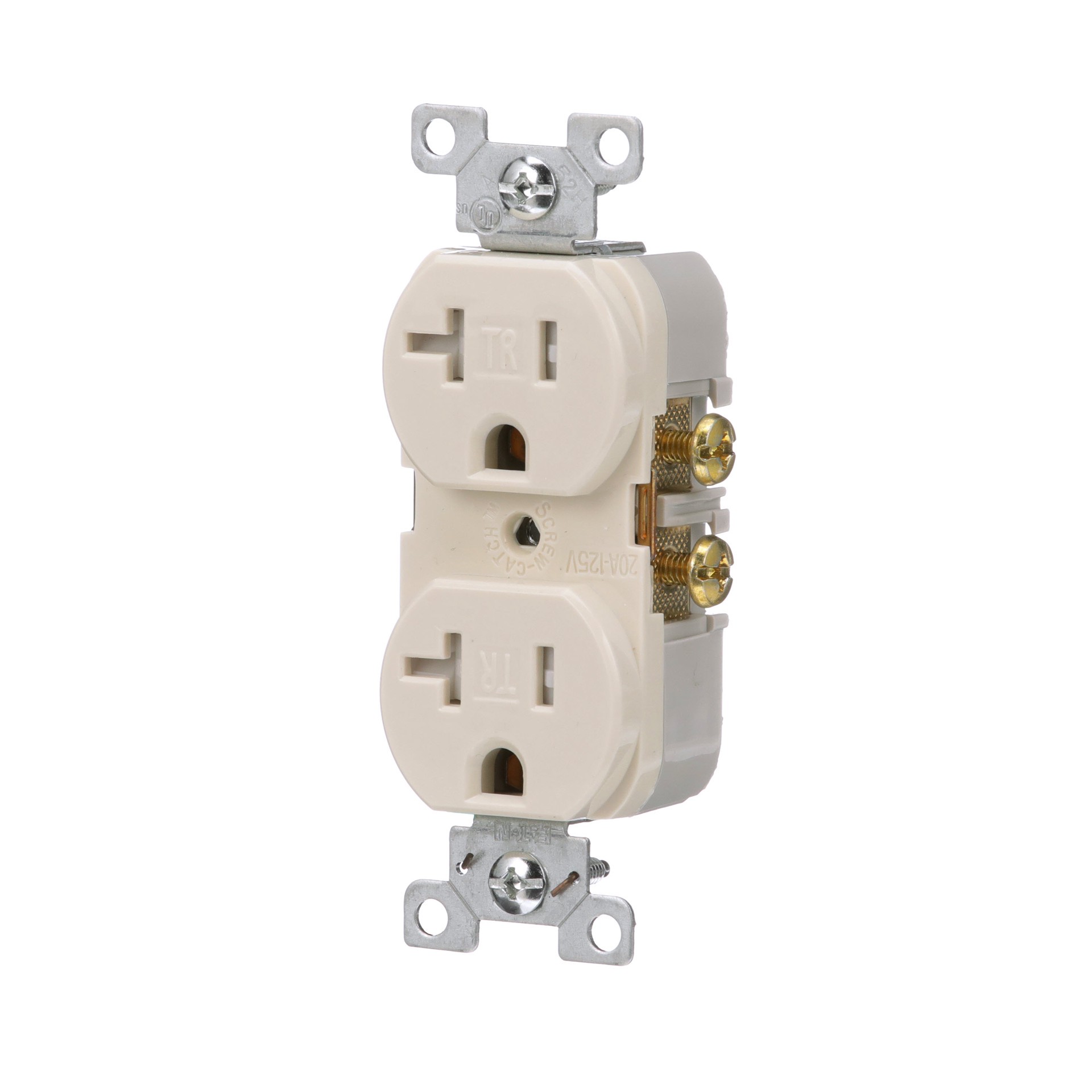 slide 2 of 6, Eaton Arrow Hart 20 -Amp 125-volt Tamper Resistant Residential/Commercial Duplex Outlet , Light almond, 1 ct