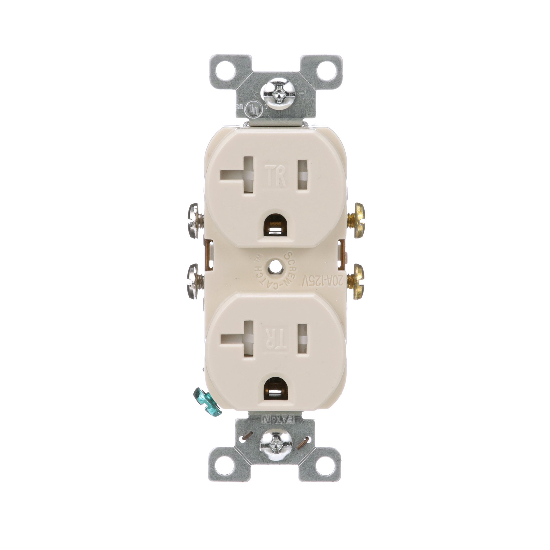 slide 1 of 6, Eaton Arrow Hart 20 -Amp 125-volt Tamper Resistant Residential/Commercial Duplex Outlet , Light almond, 1 ct