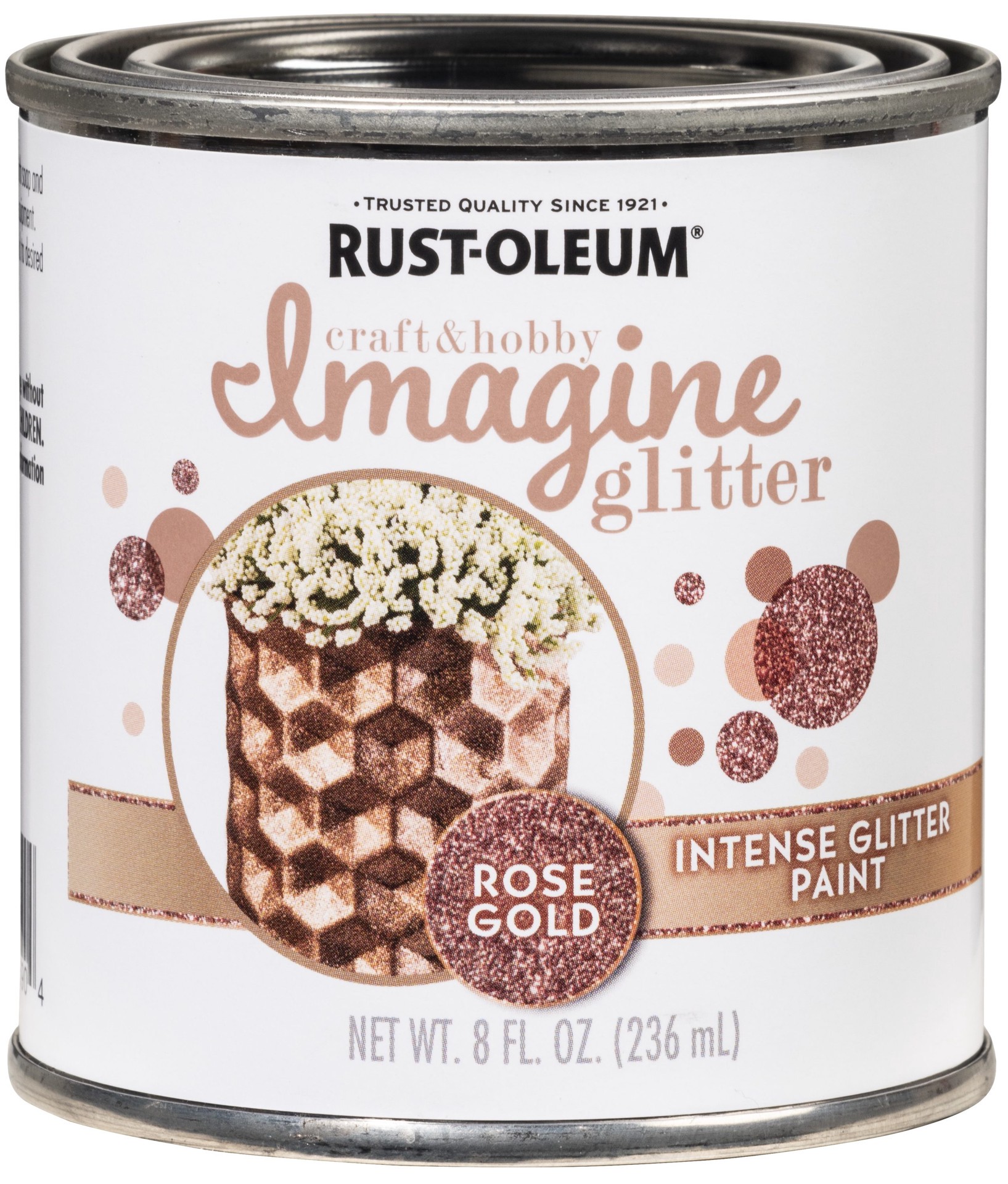 slide 2 of 6, Rust-Oleum Imagine Acrylic Pre-tinted Low Odor Rose Gold Glitter Paint (Half-pint), 1 ct