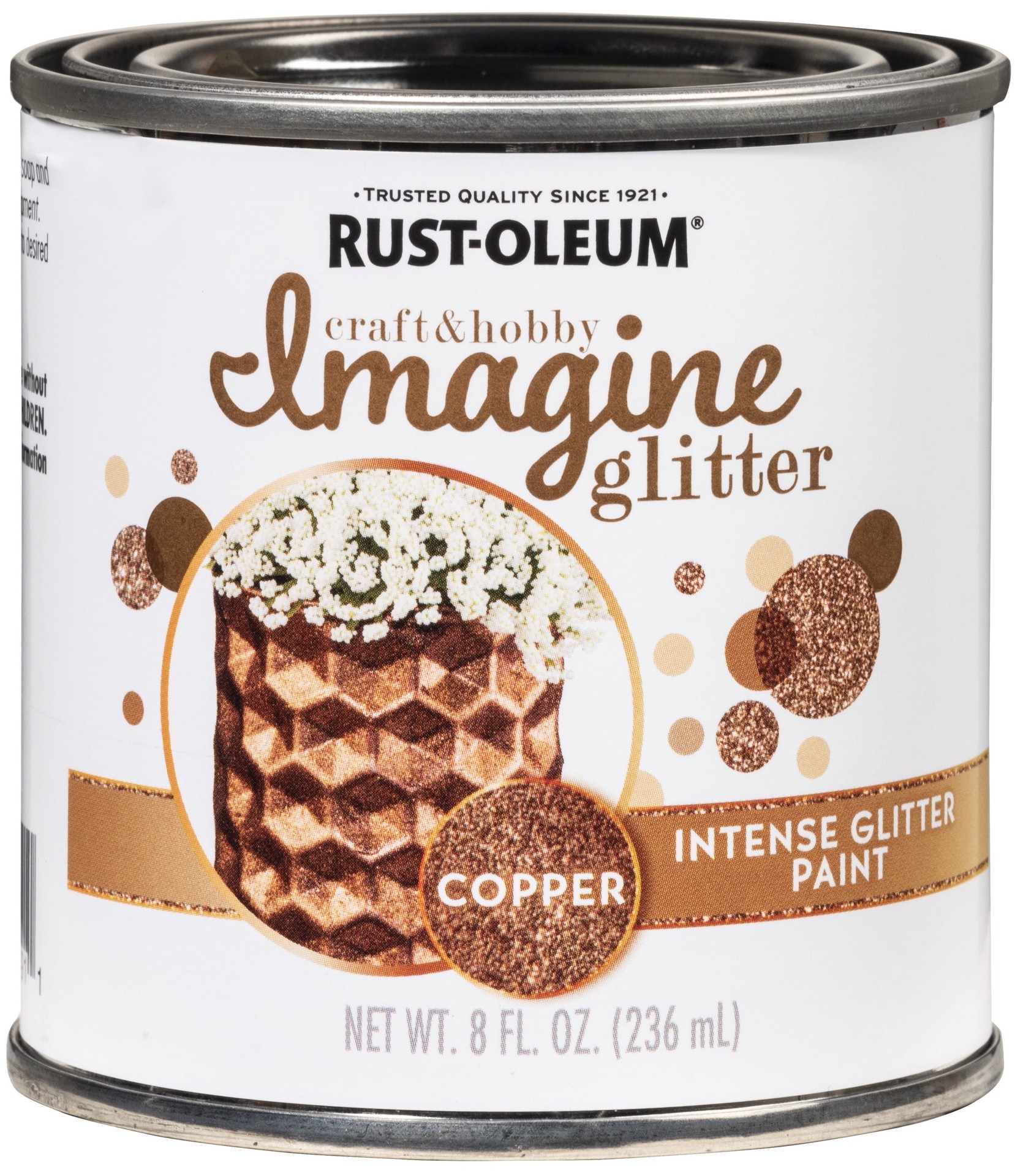 slide 2 of 6, Rust-Oleum Imagine Acrylic Pre-tinted Low Odor Copper Glitter Paint (Half-pint), 1 ct