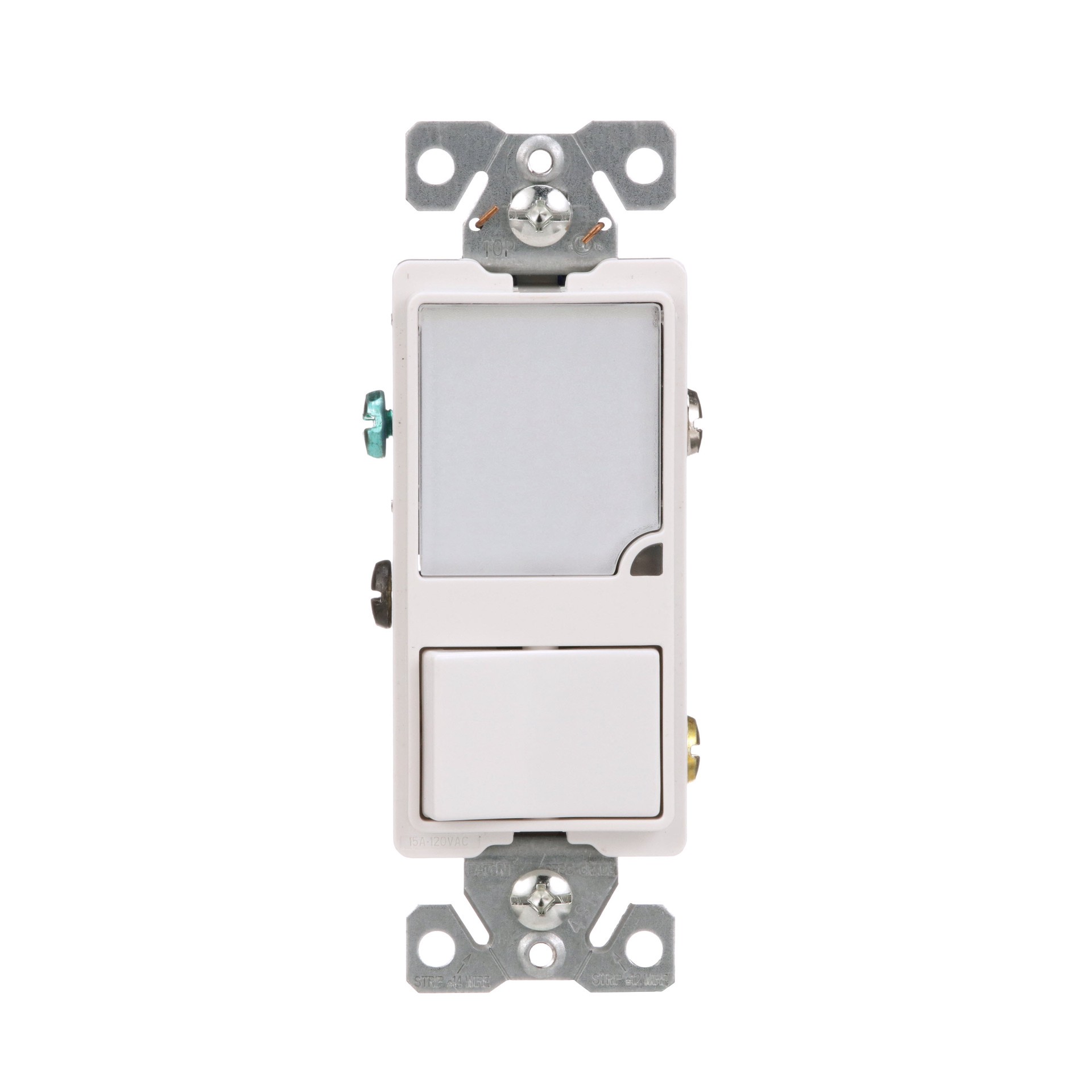 slide 1 of 6, Eaton 15-amp Single-pole Night Light Combination Light Switch , White, 1 ct