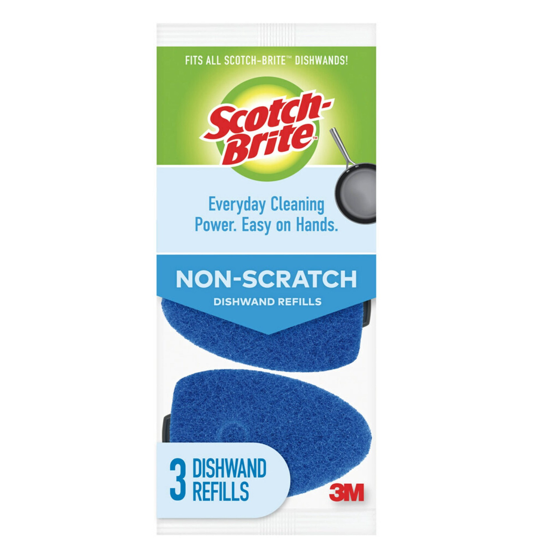 slide 1 of 6, Scotch-Brite Non-Scratch 3 -Pack Poly fiber Dish wand refill, 1 ct