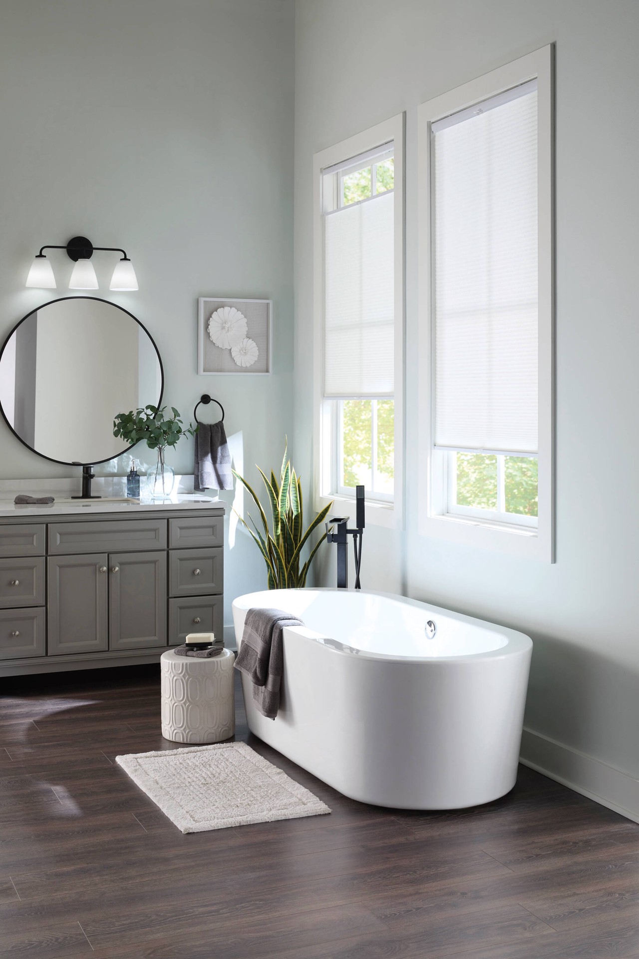 slide 2 of 6, allen + roth 34-in x 72-in White Light Filtering Cordless Top-Down/Bottom-Up Cellular Shade, 1 ct