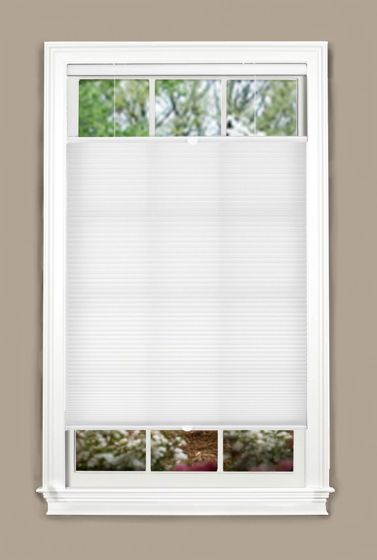 slide 1 of 6, allen + roth 34-in x 72-in White Light Filtering Cordless Top-Down/Bottom-Up Cellular Shade, 1 ct