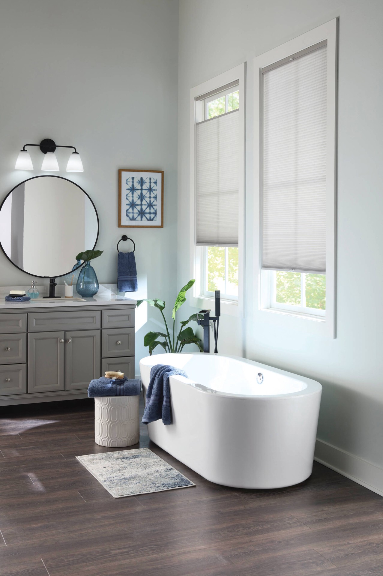 slide 2 of 6, allen + roth 29-in x 72-in Gray Light Filtering Cordless Top-Down/Bottom-Up Cellular Shade, 1 ct