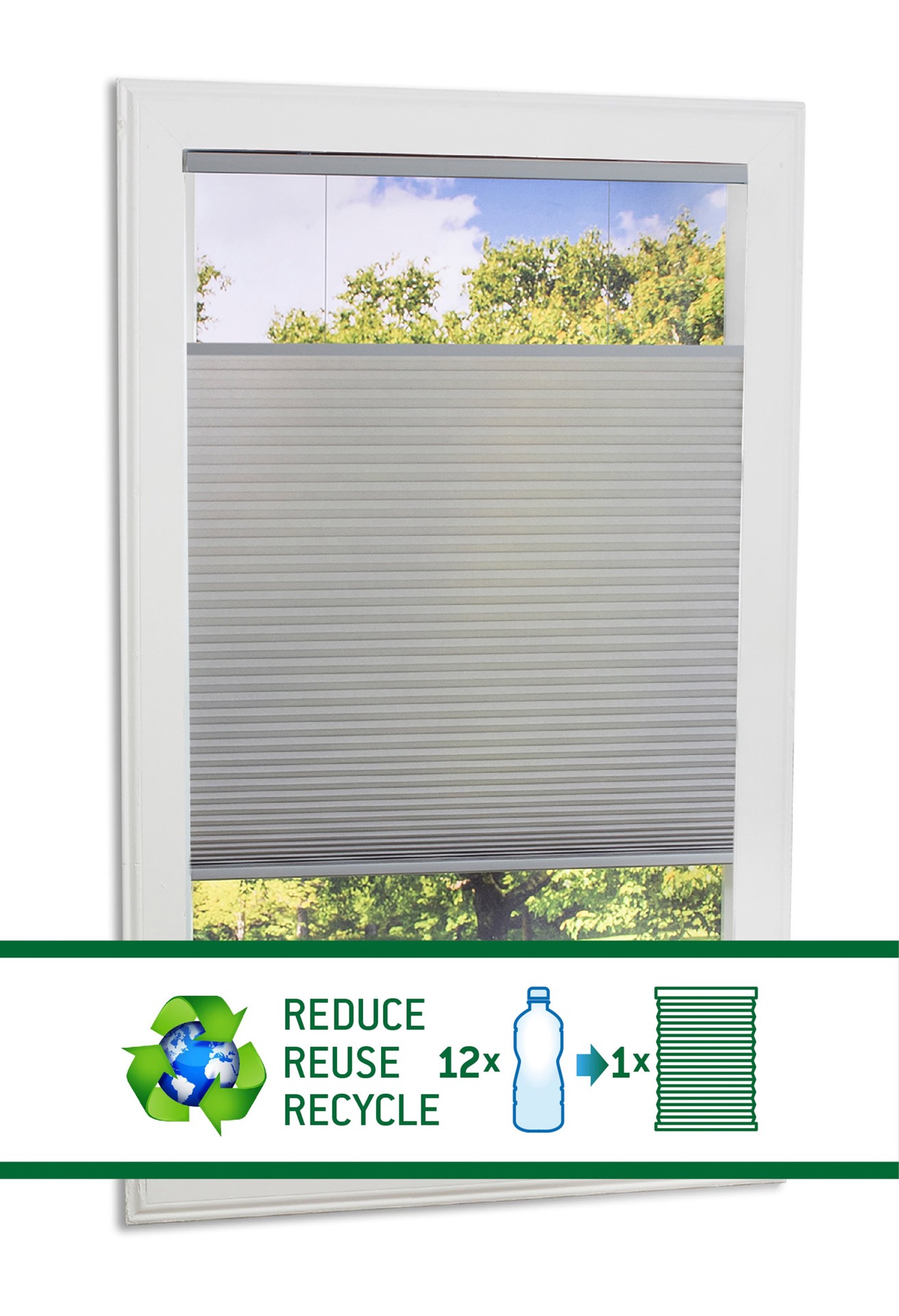 slide 6 of 6, allen + roth 31-in x 72-in Gray Light Filtering Cordless Top-Down/Bottom-Up Cellular Shade, 1 ct