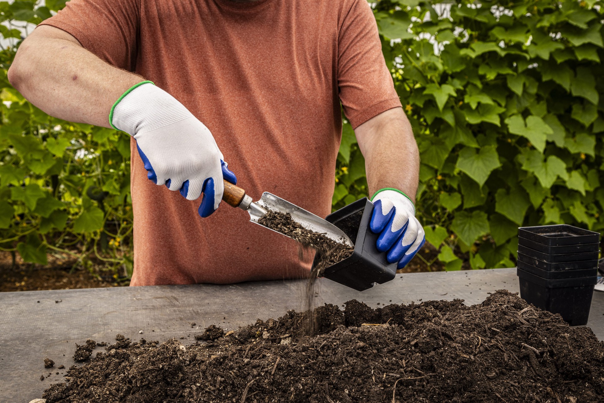 slide 5 of 5, Project Source Large Blue Nitrile dipped Polyester 5 -Pairs, 1 ct