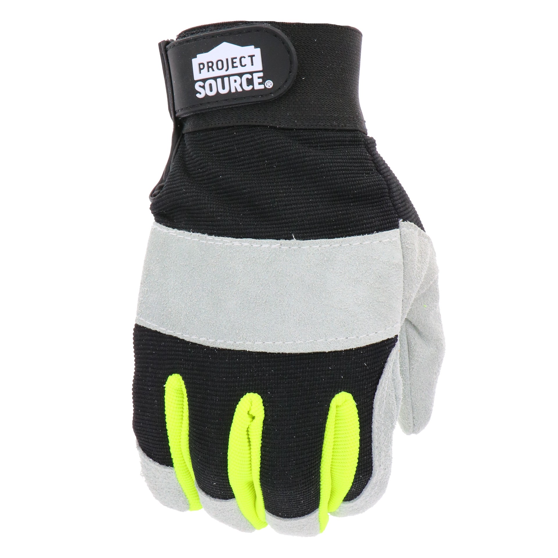 slide 2 of 6, Project Source Large Leather/Polyester Construction Gloves 1 -Pairs, 1 ct