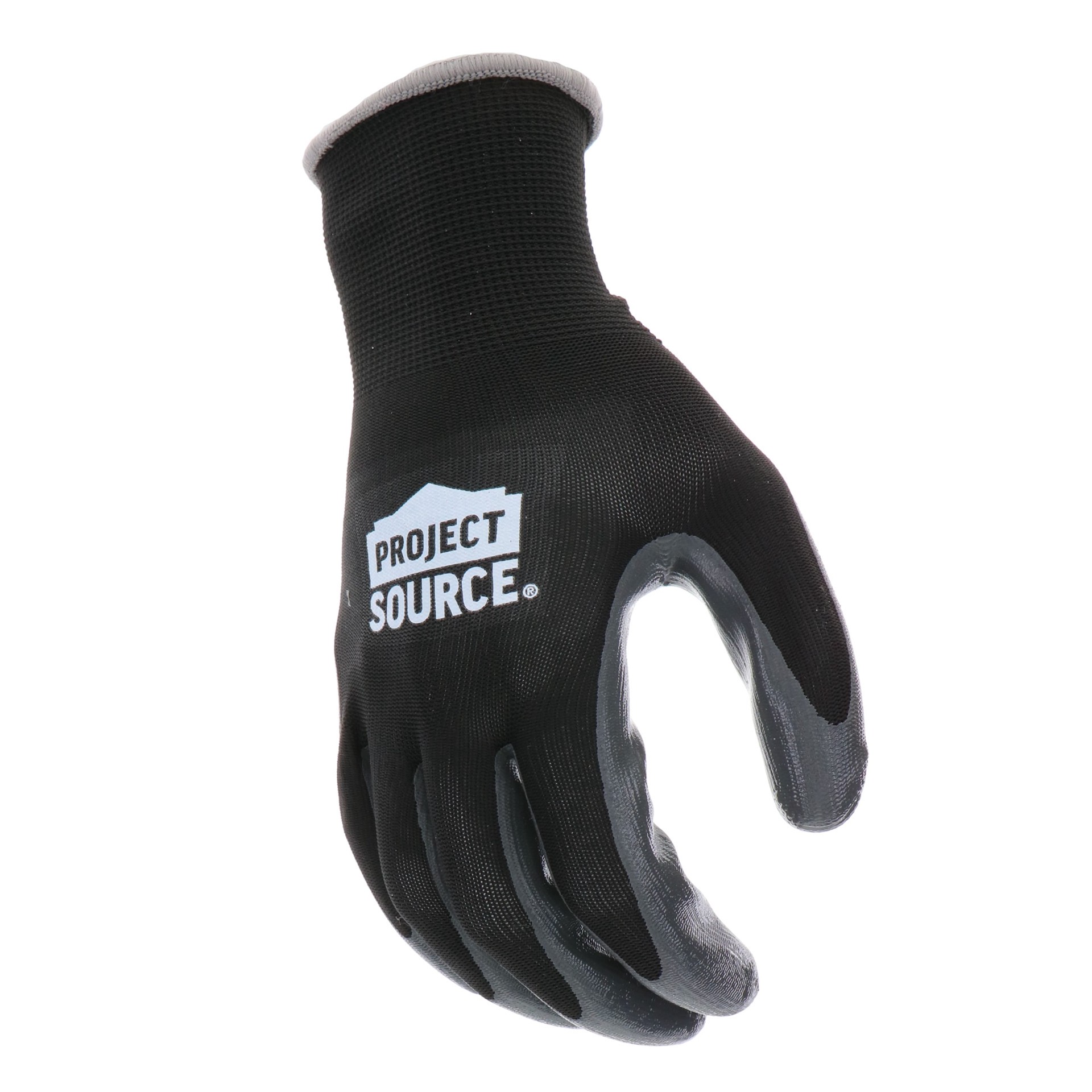 slide 3 of 6, Project Source Small/Medium Gray Nitrile dipped Polyester 1 -Pairs, 1 ct