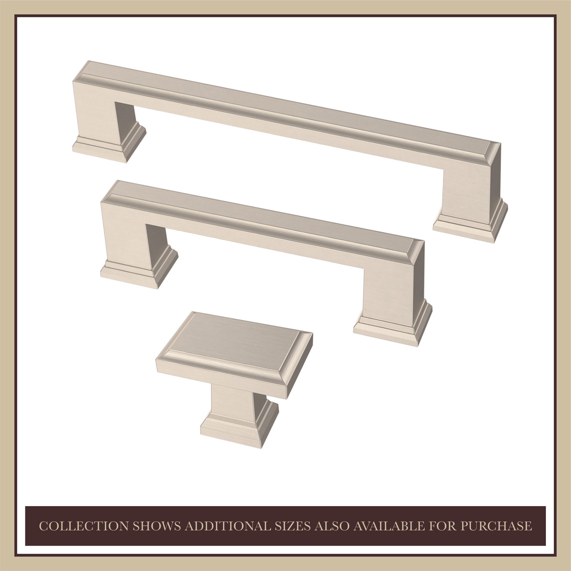 slide 3 of 6, allen + roth Beaumont 5-1/16-in , 128mm Center to Center Satin Nickel Rectangular Handle Drawer Pull, 1 ct