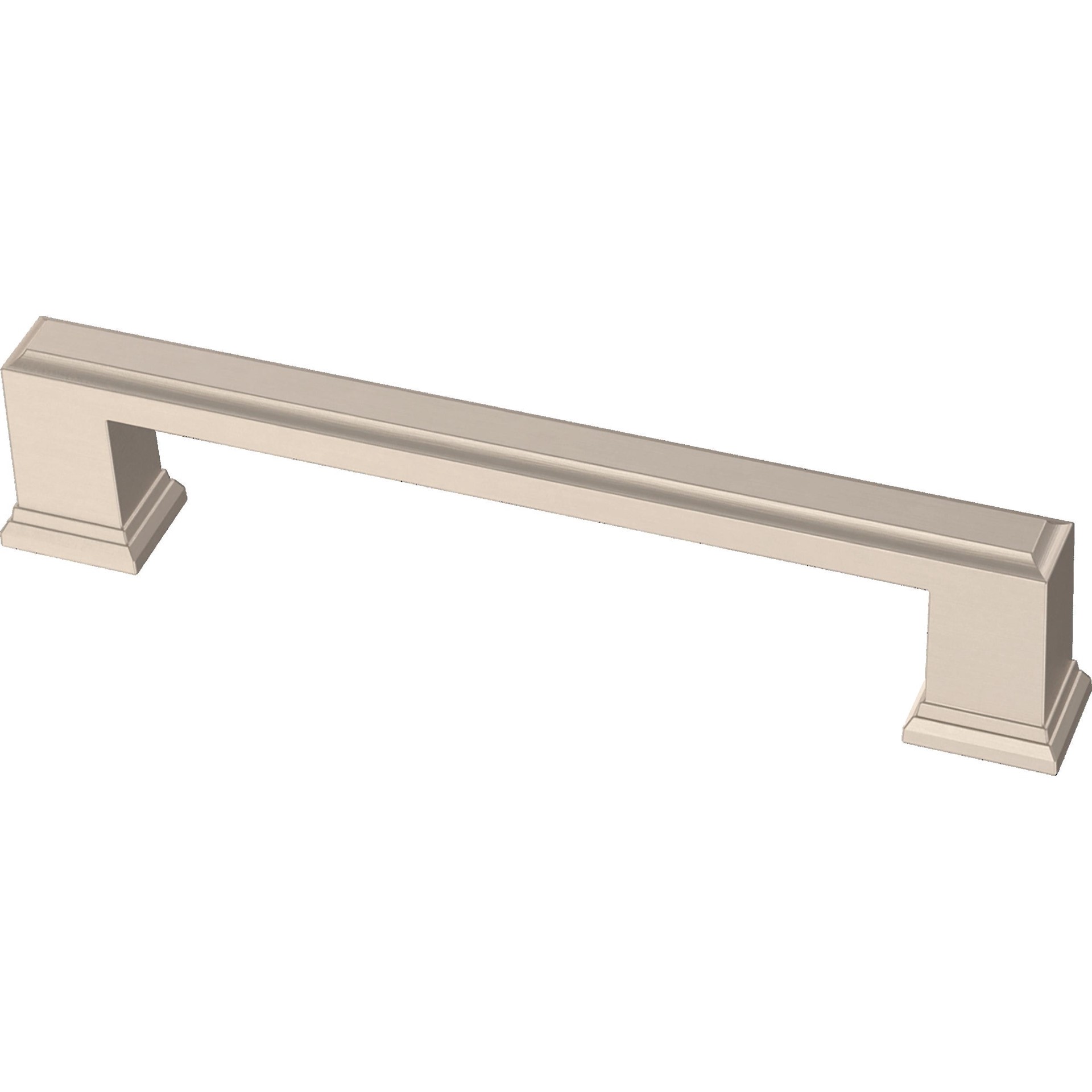 slide 1 of 6, allen + roth Beaumont 5-1/16-in , 128mm Center to Center Satin Nickel Rectangular Handle Drawer Pull, 1 ct