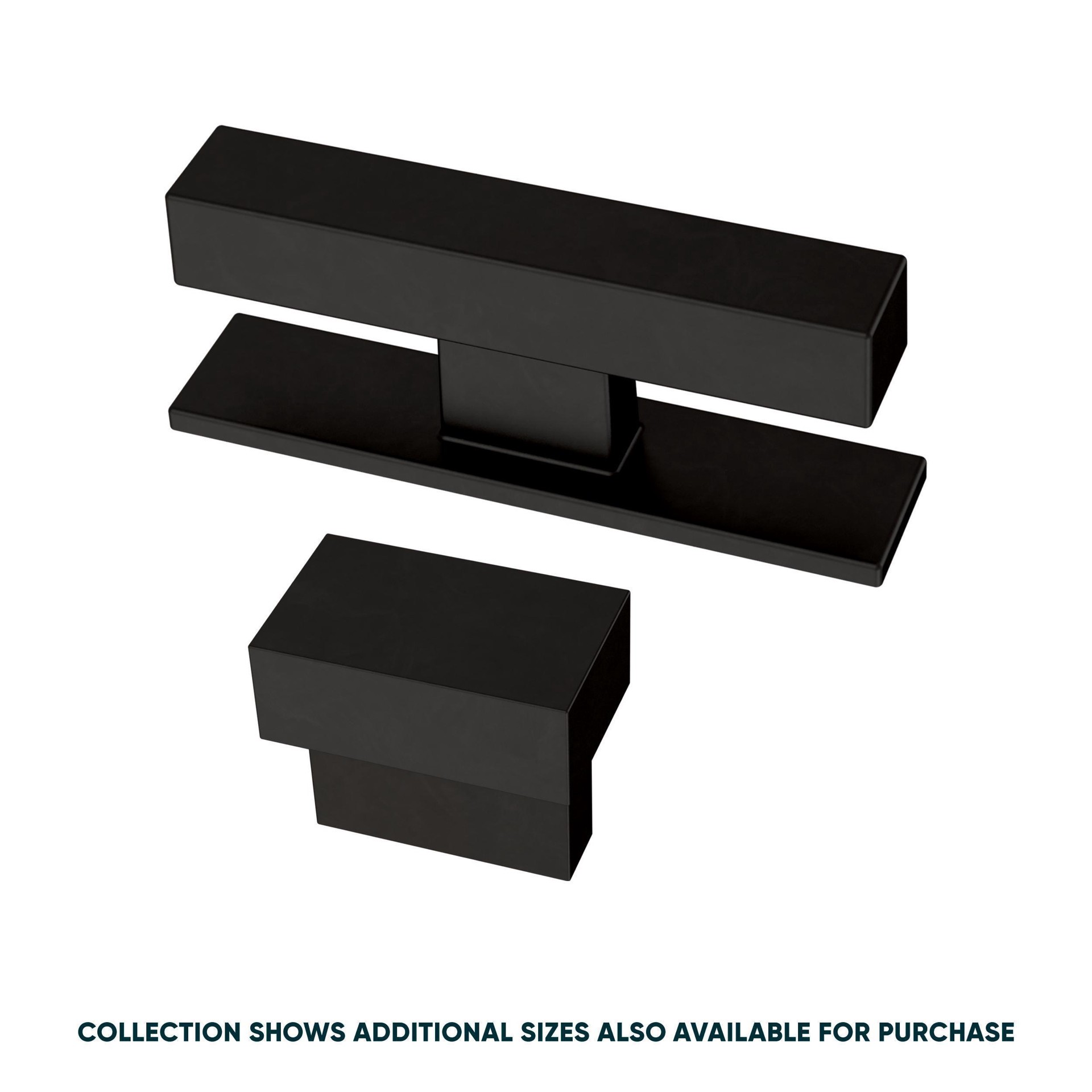 slide 3 of 6, Origin 21 Mikkel 2-3/4-in Matte Black Rectangular Cabinet Knob, 1 ct