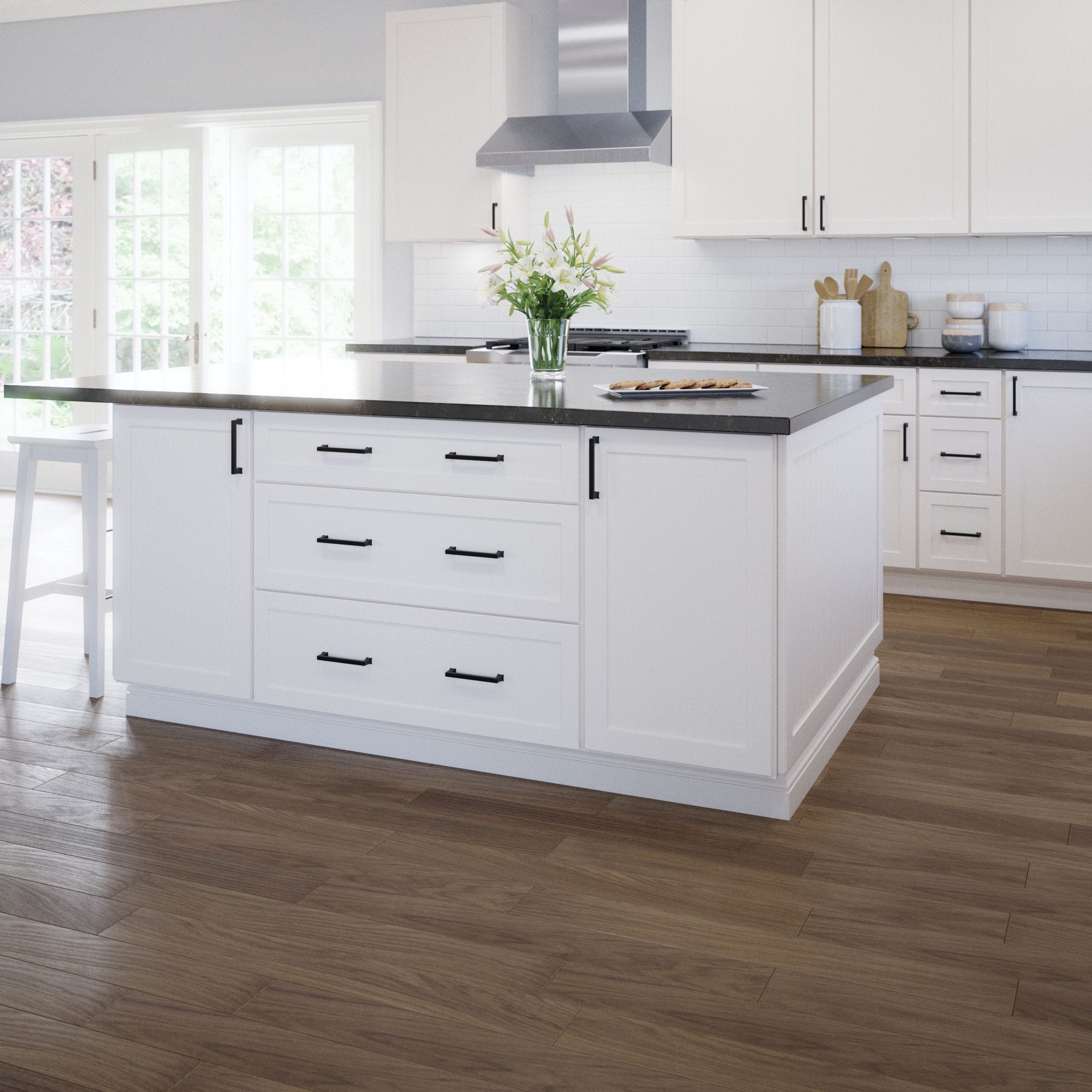 slide 5 of 6, allen + roth Margaret 5-1/16-in , 128mm Center to Center Matte Black Rectangular Handle Drawer Pull, 1 ct