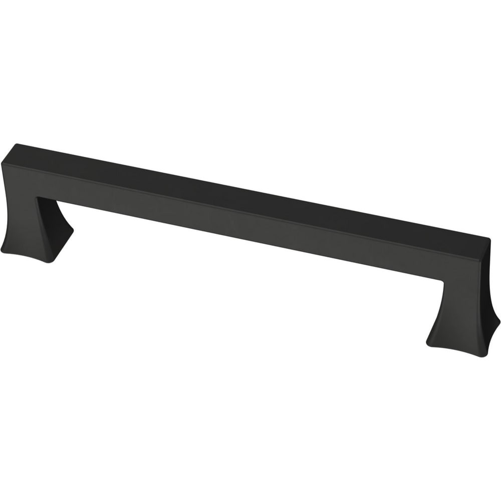 slide 1 of 6, allen + roth Margaret 5-1/16-in , 128mm Center to Center Matte Black Rectangular Handle Drawer Pull, 1 ct