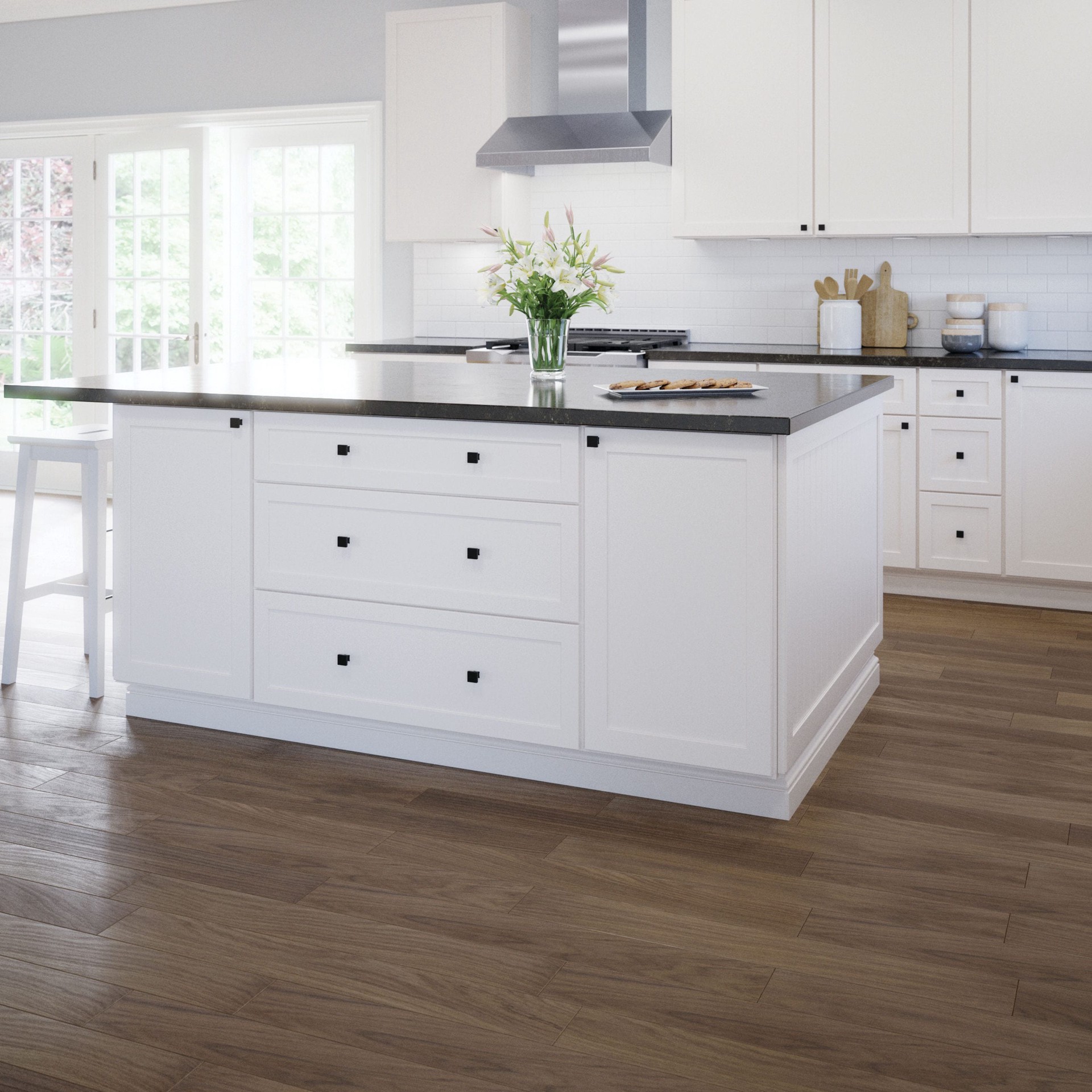 slide 5 of 6, allen + roth Margaret 1-in Matte Black Square Cabinet Knob, 1 ct