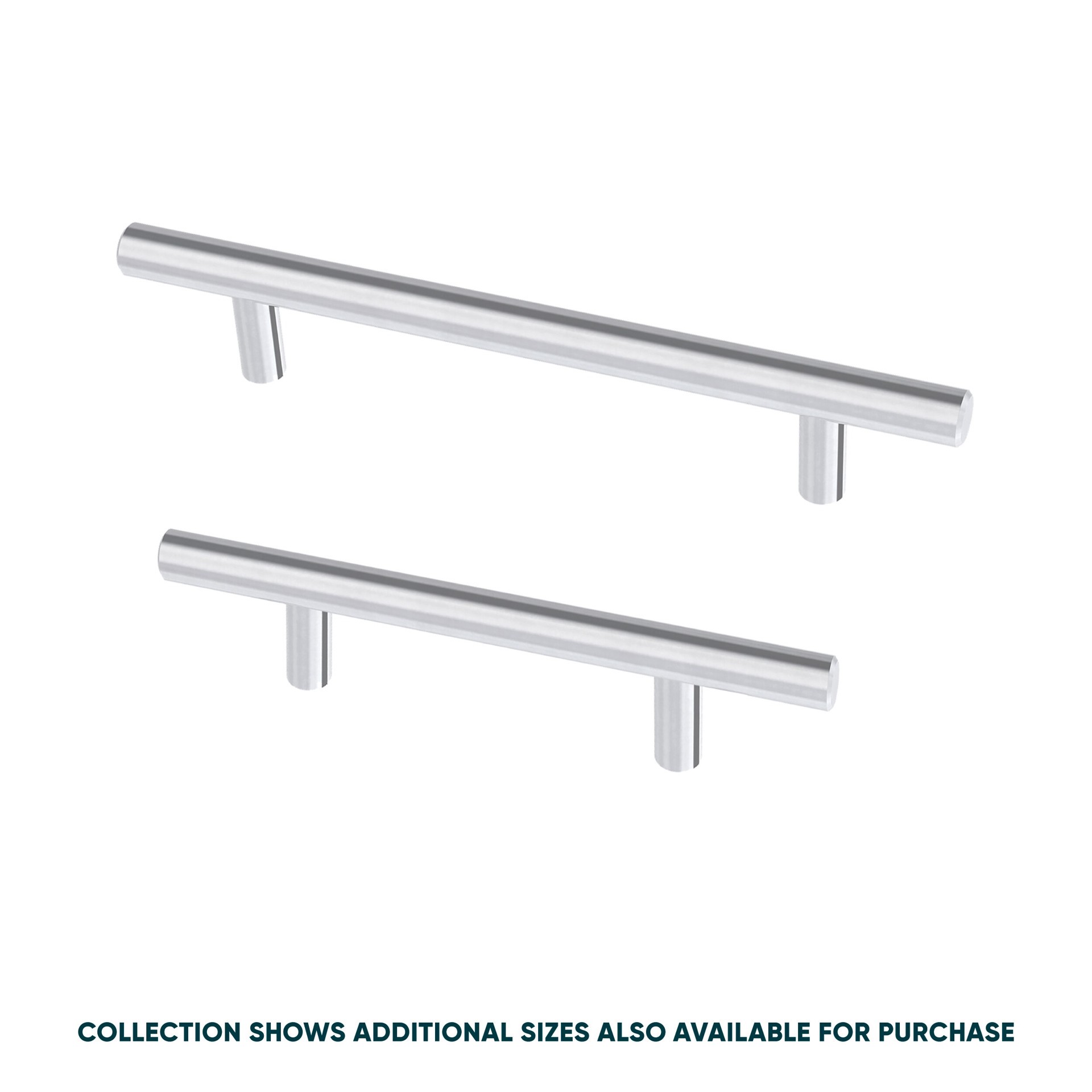 slide 3 of 6, Origin 21 Axel 5-1/16-in , 128mm Center to Center Solid Steel Polished Chrome Cylindrical Bar Drawer Pull, 1 ct