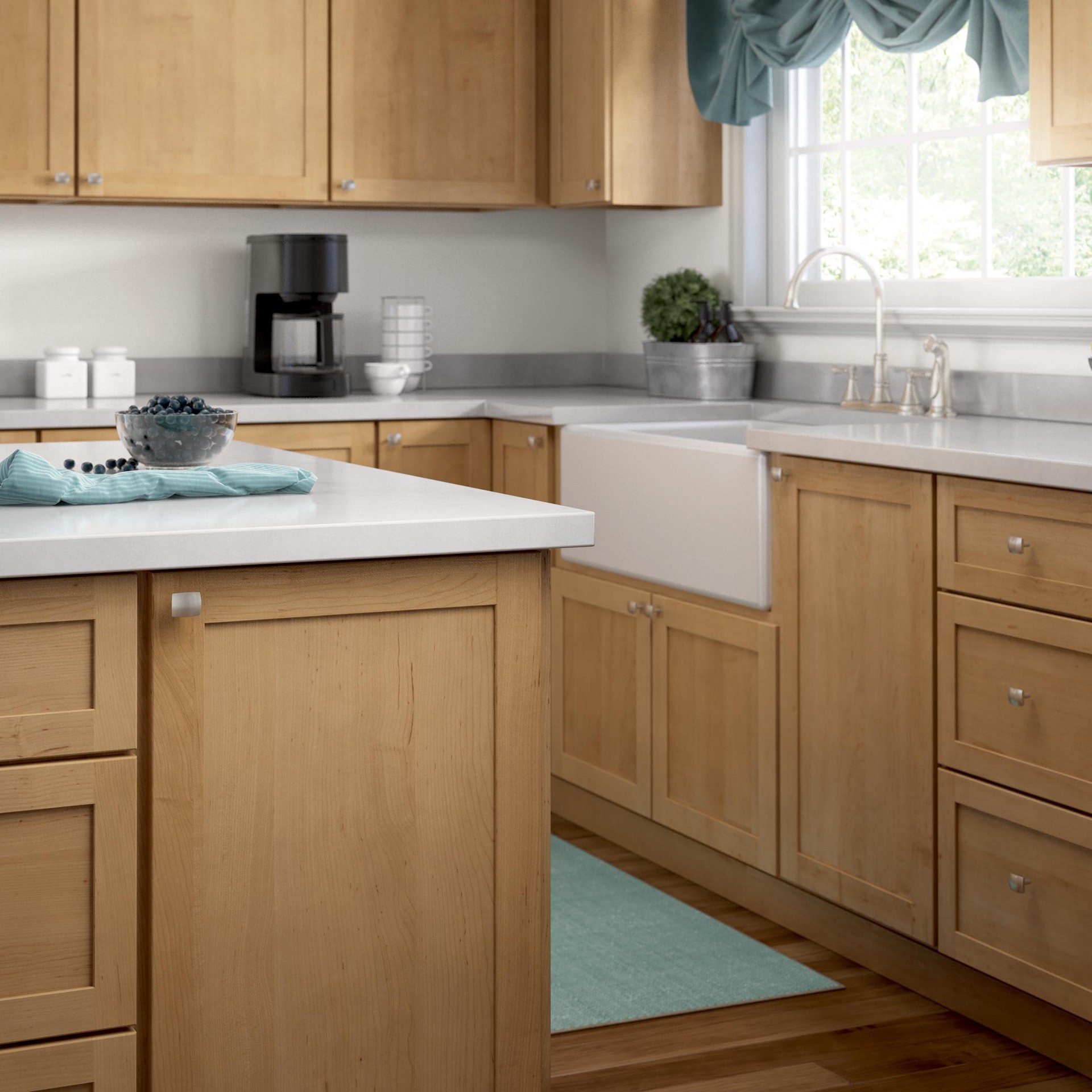 slide 6 of 6, allen + roth Amelia 1-7/32-in Satin Nickel Rectangular Cabinet Knob 6 -Pack, 1 ct