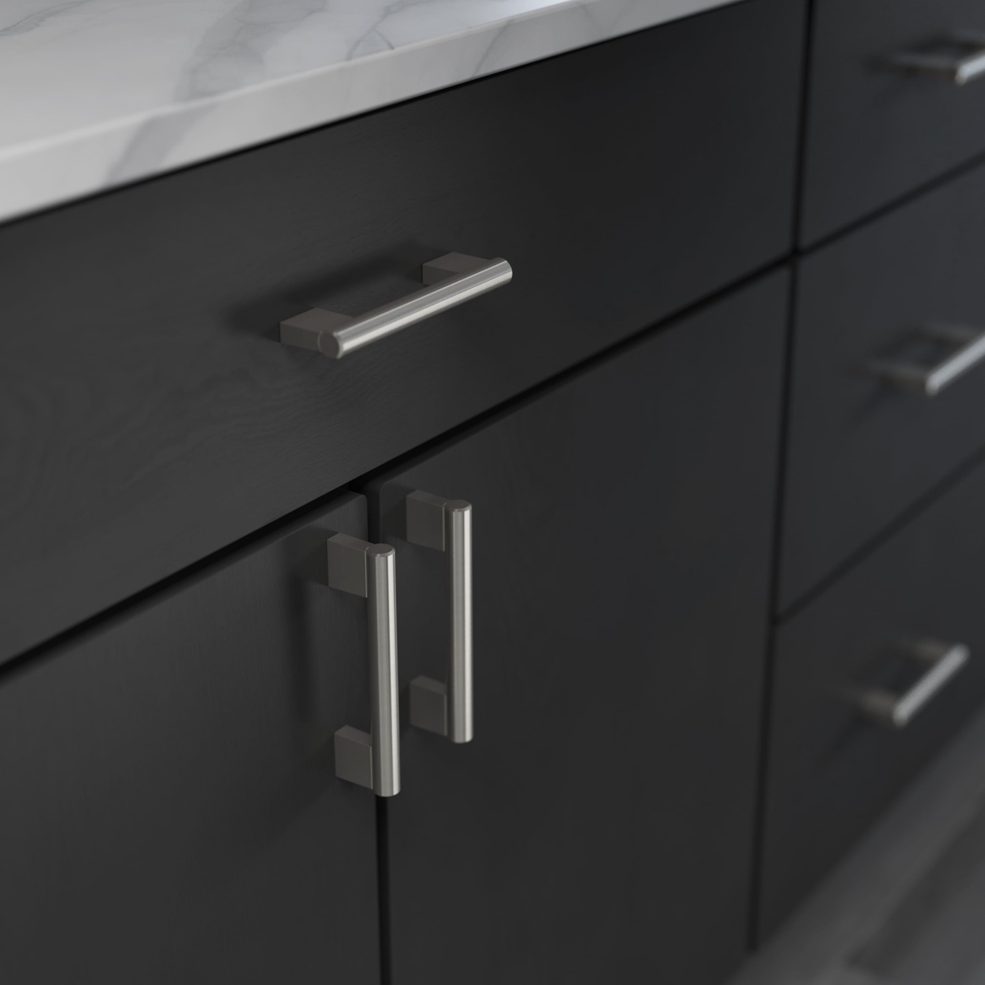 slide 2 of 6, Origin 21 Alma 3-3/4-in , 96mm Center to Center Stainless Steel Cylindrical Bar Drawer Pull, 1 ct