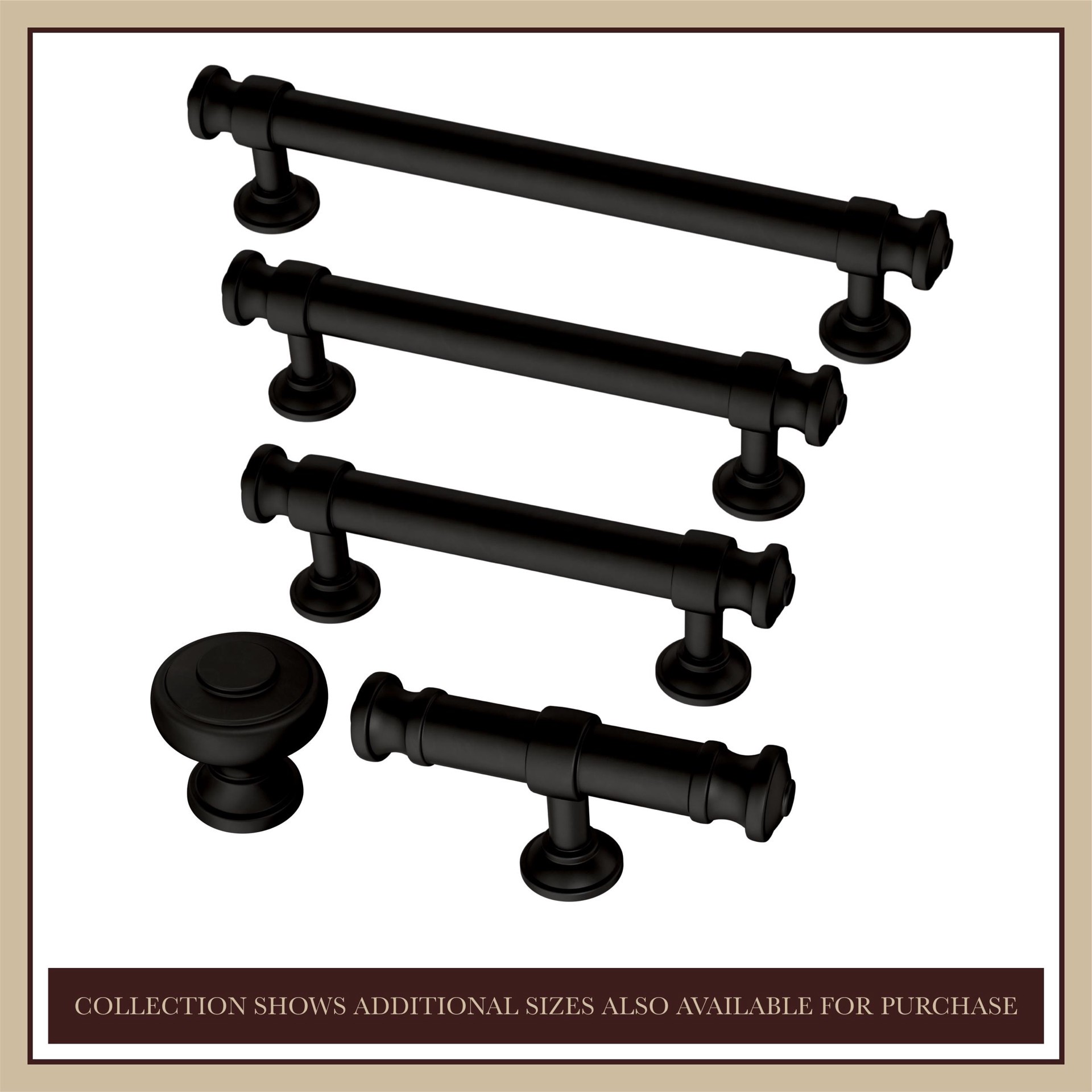 slide 3 of 6, allen + roth Bryn 3-in , 76mm Center to Center Matte Black Cylindrical Bar Drawer Pull, 1 ct