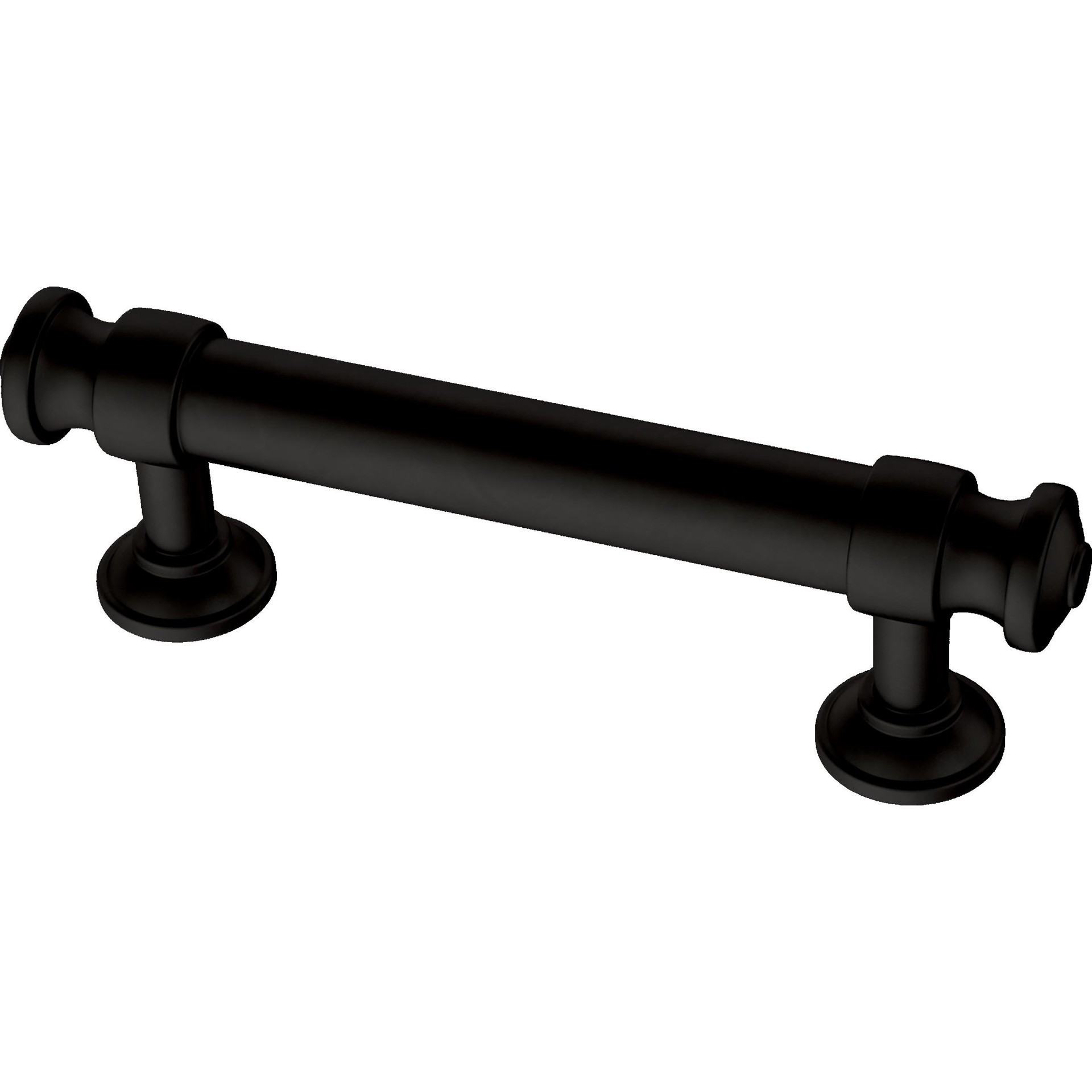 slide 1 of 6, allen + roth Bryn 3-in , 76mm Center to Center Matte Black Cylindrical Bar Drawer Pull, 1 ct