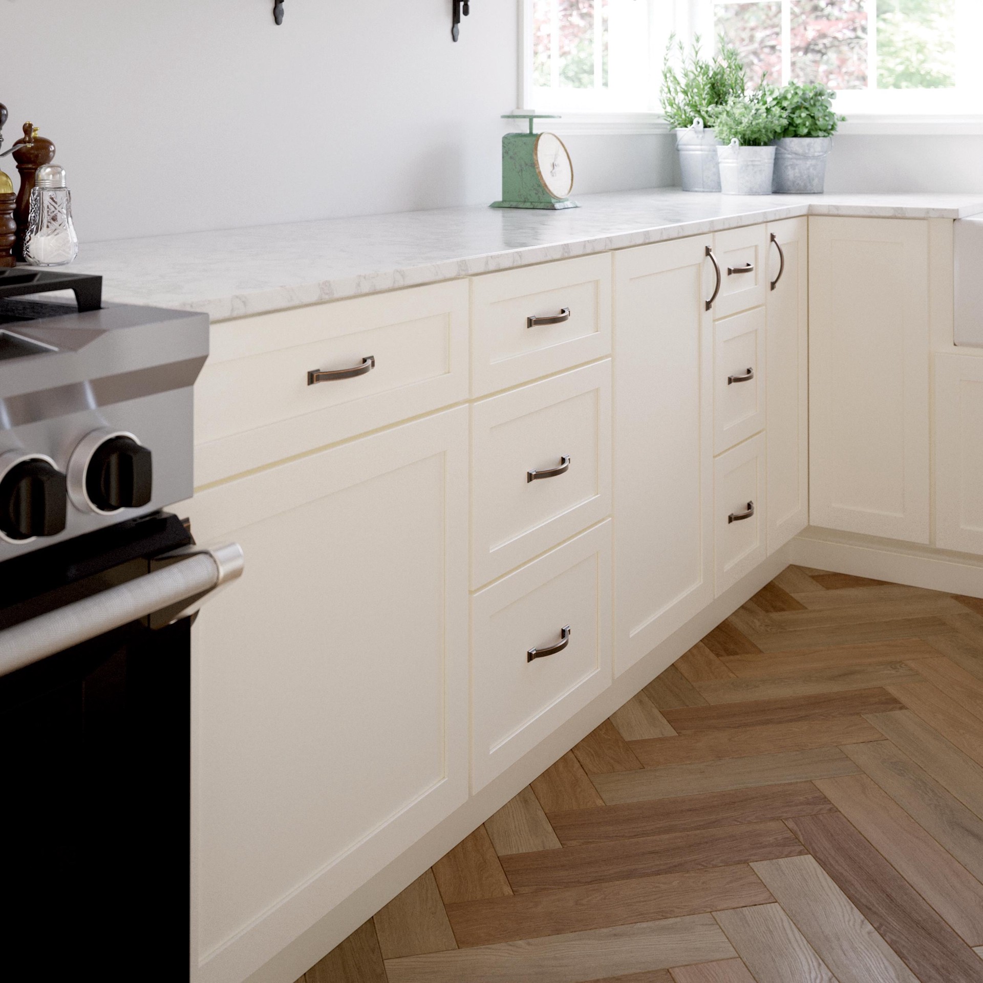 slide 4 of 6, allen + roth Eugene 3-3/4-in , 96mm Center to Center Bronze With Copper Highlights Novelty Handle Drawer Pull, 1 ct