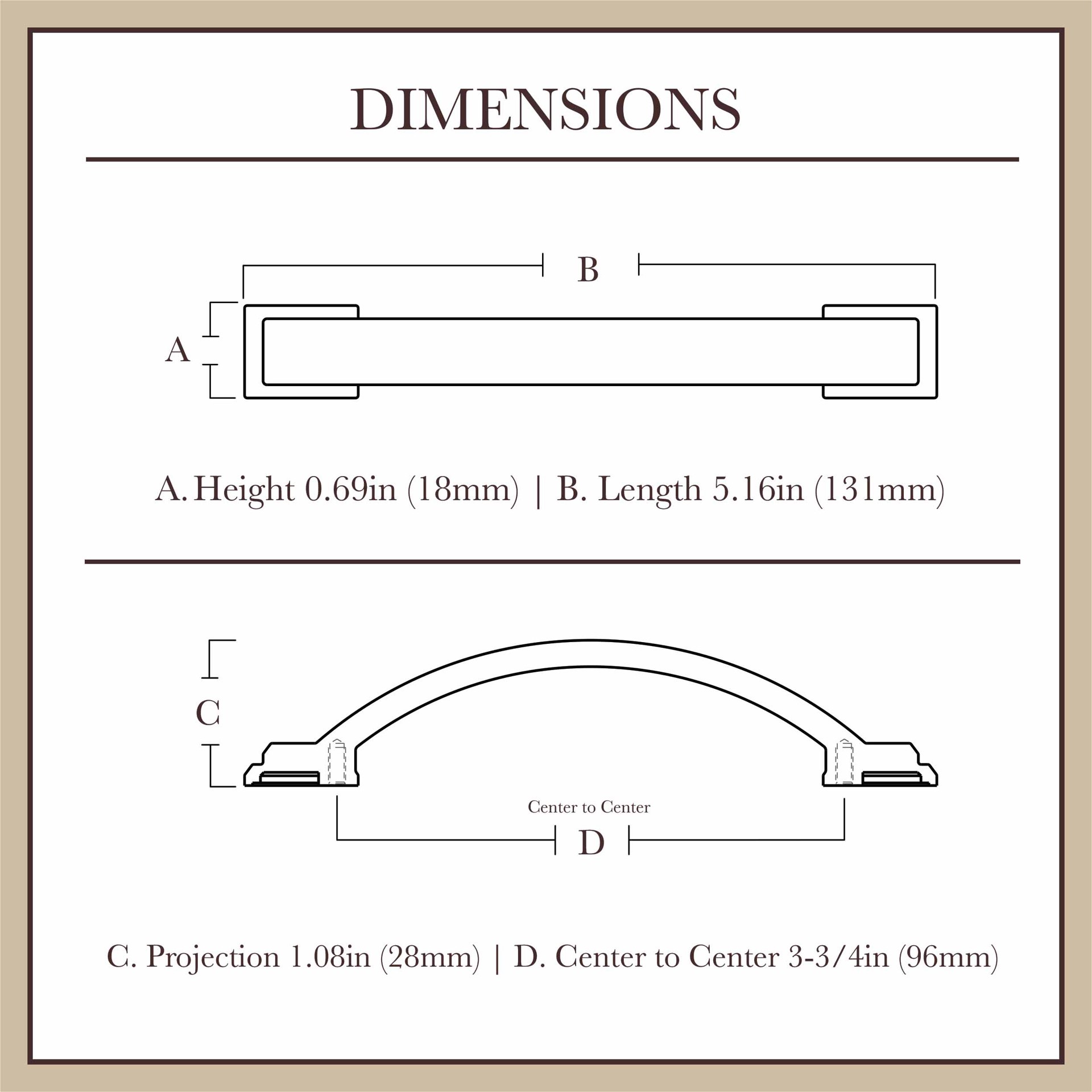 slide 5 of 6, allen + roth Eugene 3-3/4-in , 96mm Center to Center Bronze With Copper Highlights Novelty Handle Drawer Pull, 1 ct