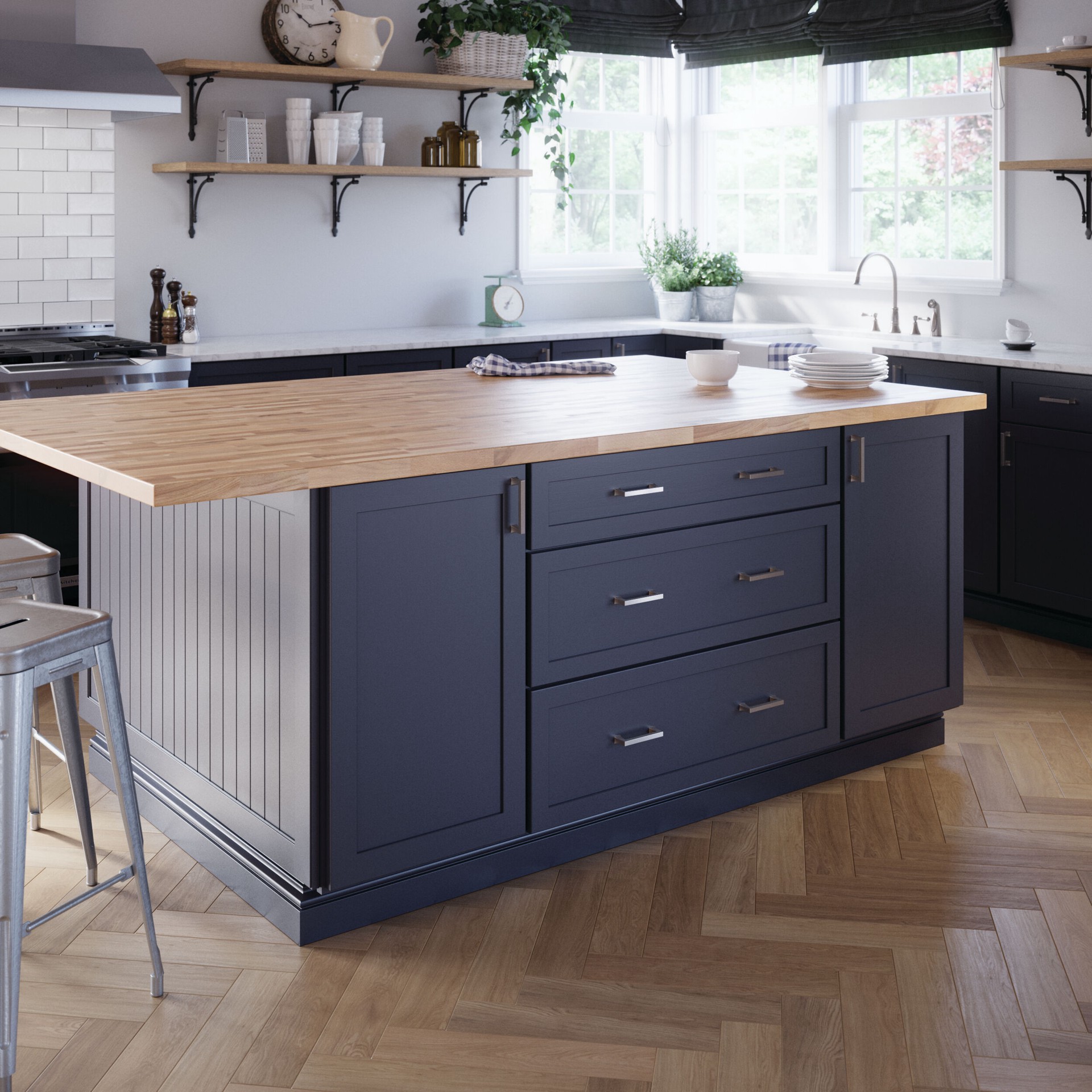 slide 6 of 6, allen + roth Margaret 3-3/4-in , 96mm Center to Center Satin Nickel Rectangular Handle Drawer Pull, 1 ct