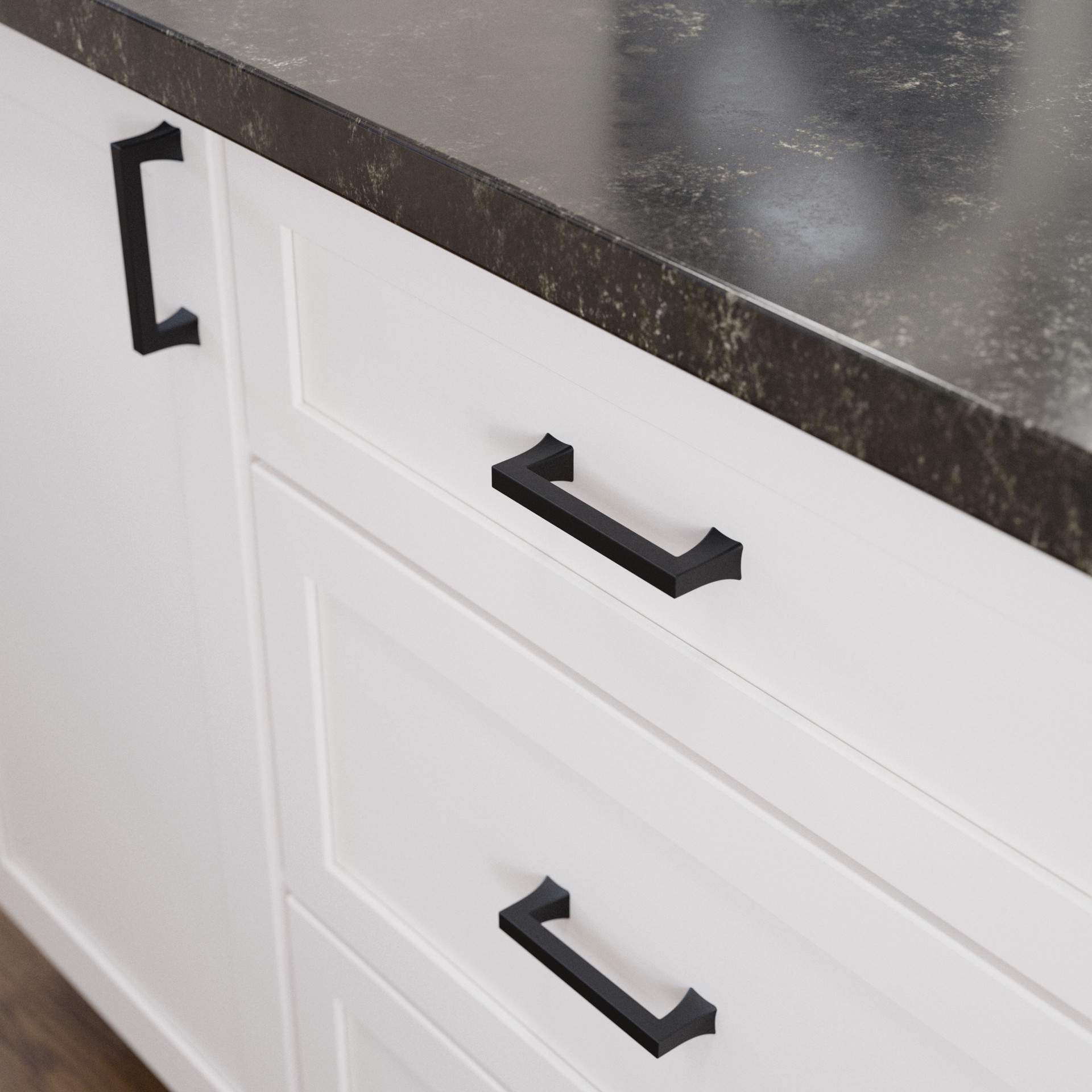 slide 2 of 6, allen + roth Margaret 3-3/4-in , 96mm Center to Center Matte Black Rectangular Handle Drawer Pull, 1 ct