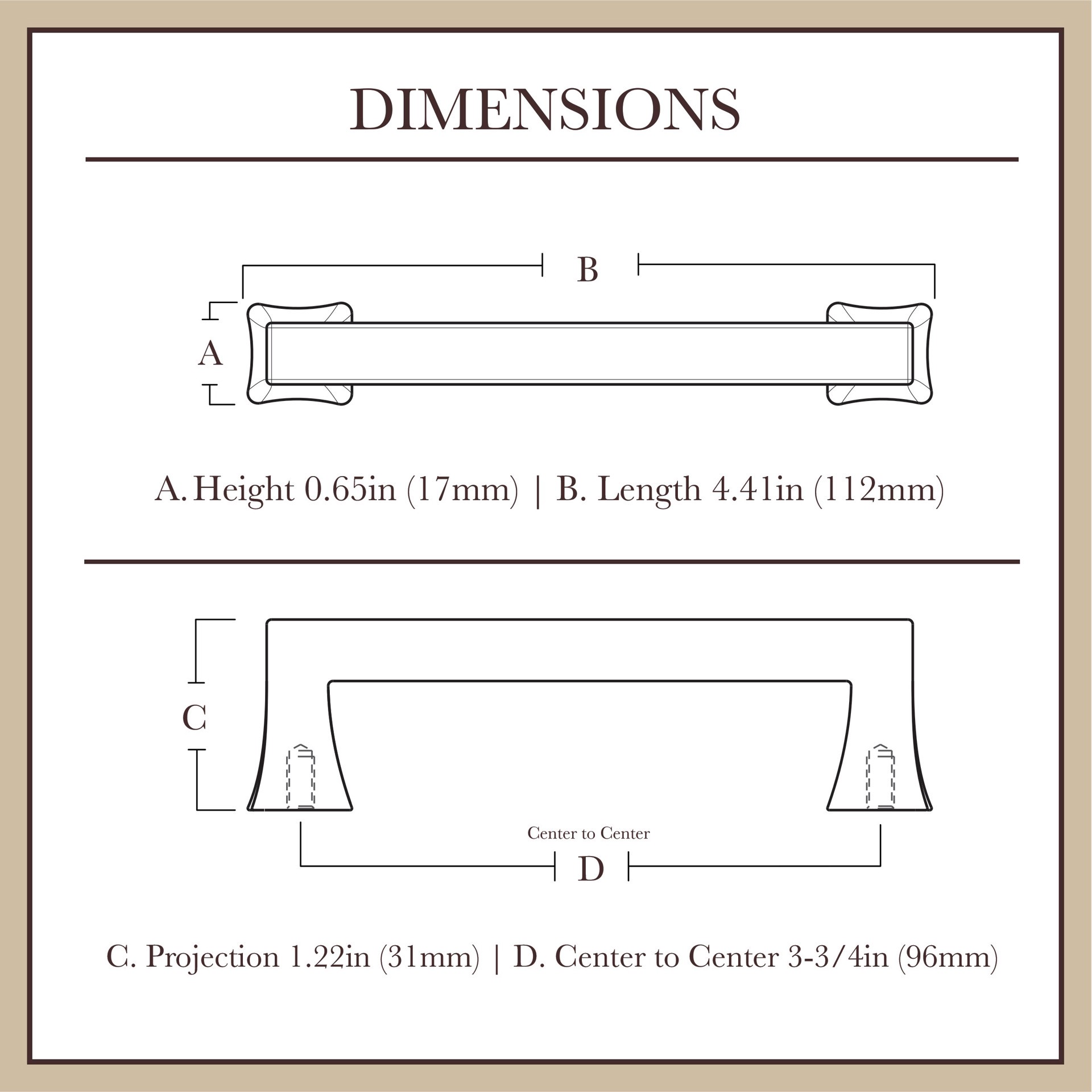 slide 6 of 6, allen + roth Margaret 3-3/4-in , 96mm Center to Center Matte Black Rectangular Handle Drawer Pull, 1 ct