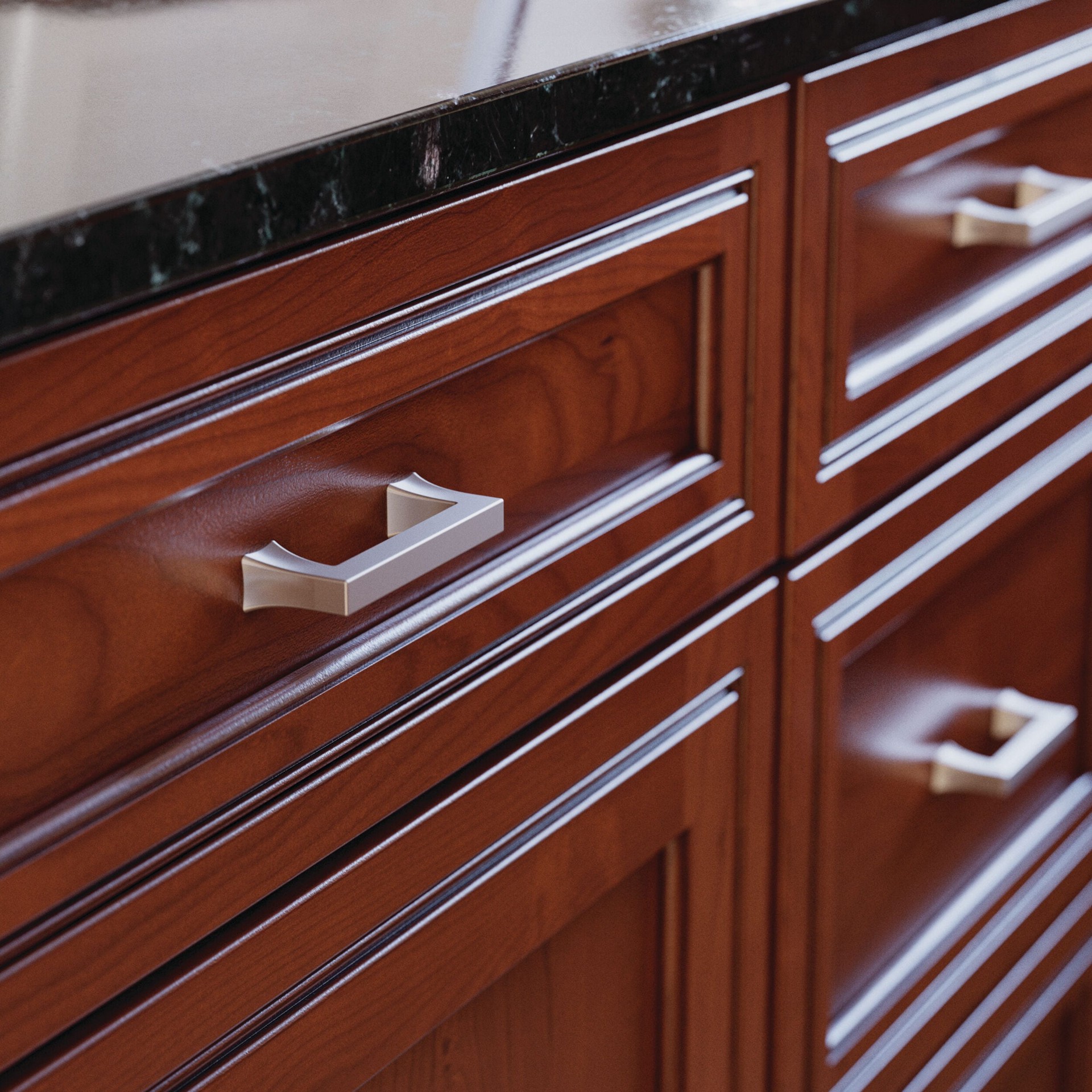 slide 2 of 6, allen + roth Margaret 3-in , 76mm Center to Center Satin Nickel Rectangular Handle Drawer Pull, 1 ct