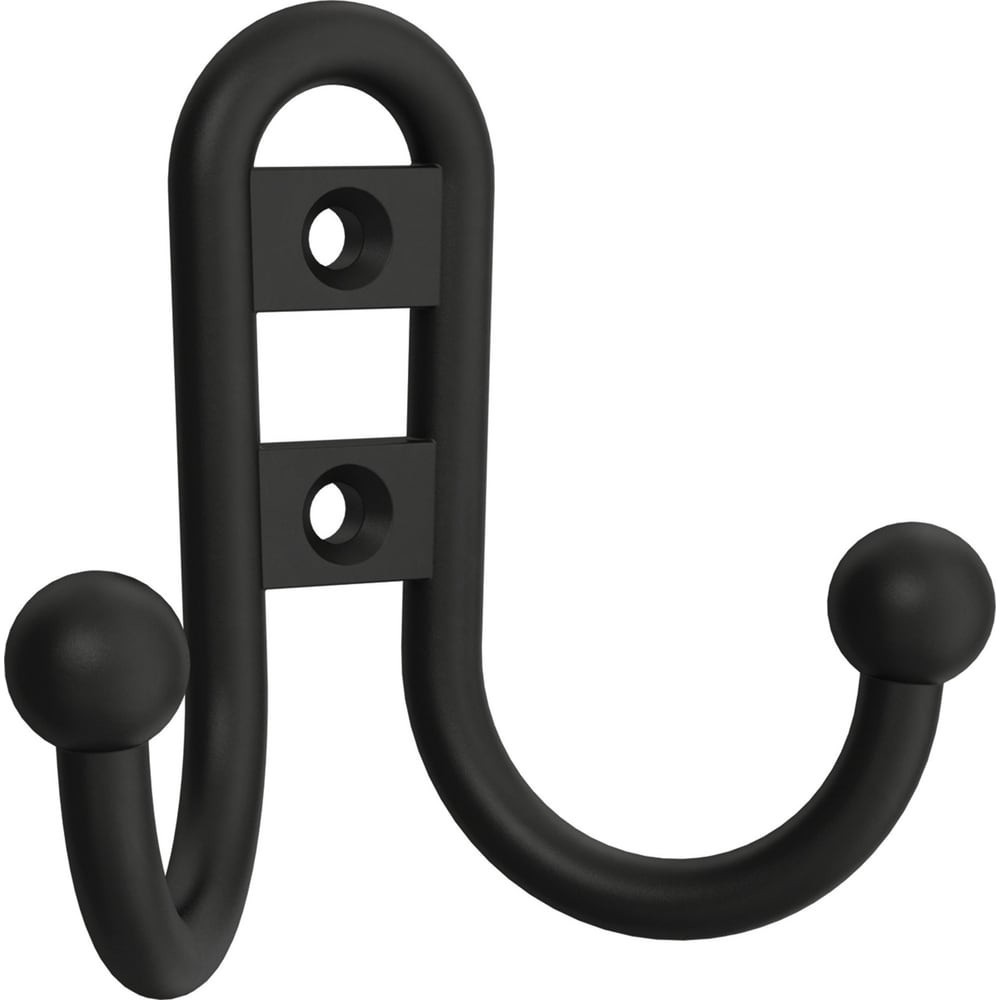 slide 1 of 6, allen + roth 2 -Hook 1.02-in x 2.69-in H Matte Black Decorative Wall Hook ( 25-lb Capacity), 1 ct