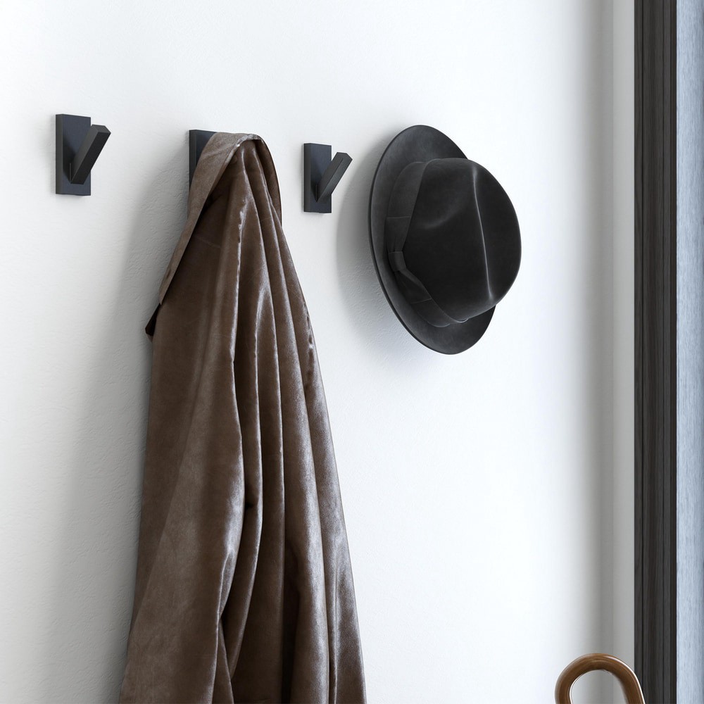 slide 2 of 6, Origin 21 1 -Hook 1.9646-in x 3.0039-in H Matte Black Decorative Wall Hook ( 25-lb Capacity), 1 ct