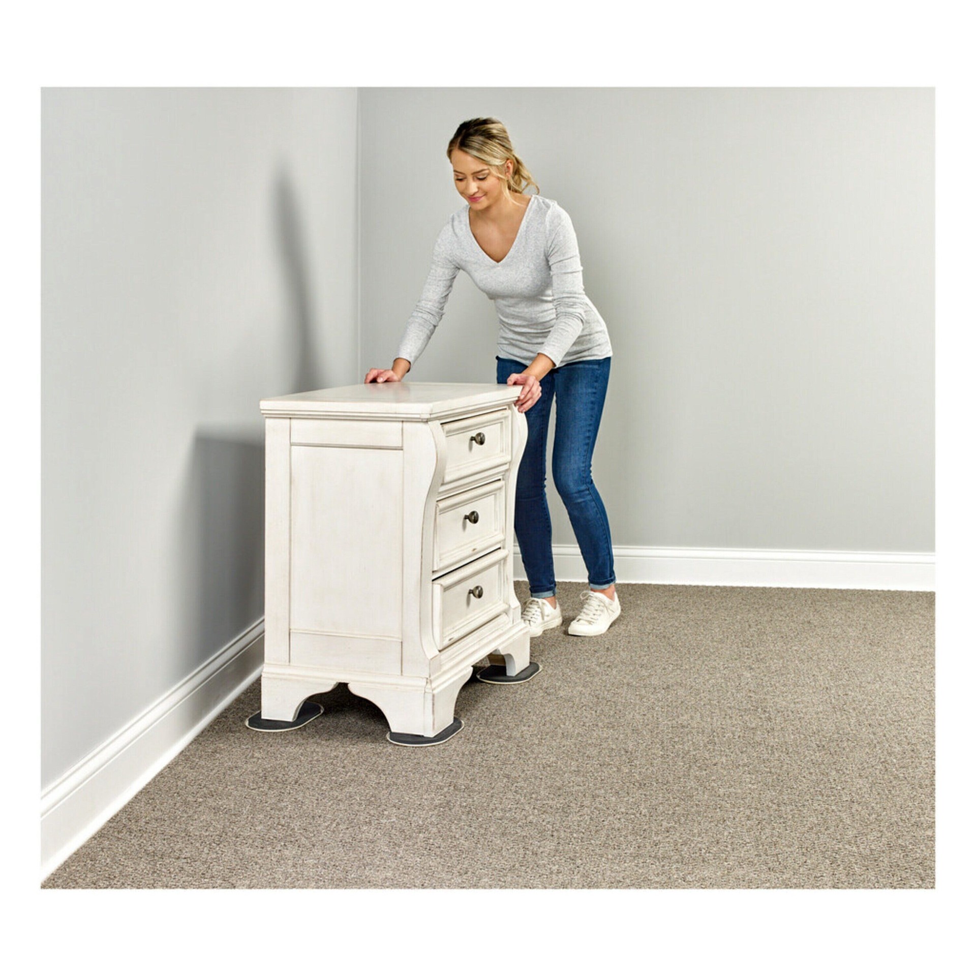 slide 6 of 6, Scotch 4 -Pack 9-1/2 in Oval Plastic Carpet Furniture Slider, 2 ct, 4 ct; 9.5 in