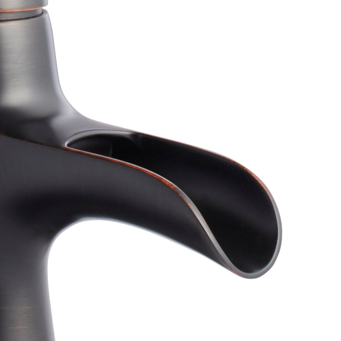 slide 6 of 6, allen + roth Sumter Oil-rubbed bronze 4-in centerset 1-handle WaterSense Waterfall Residential Handle Bathroom Sink Faucet with Drain with Deck Plate, 1 ct