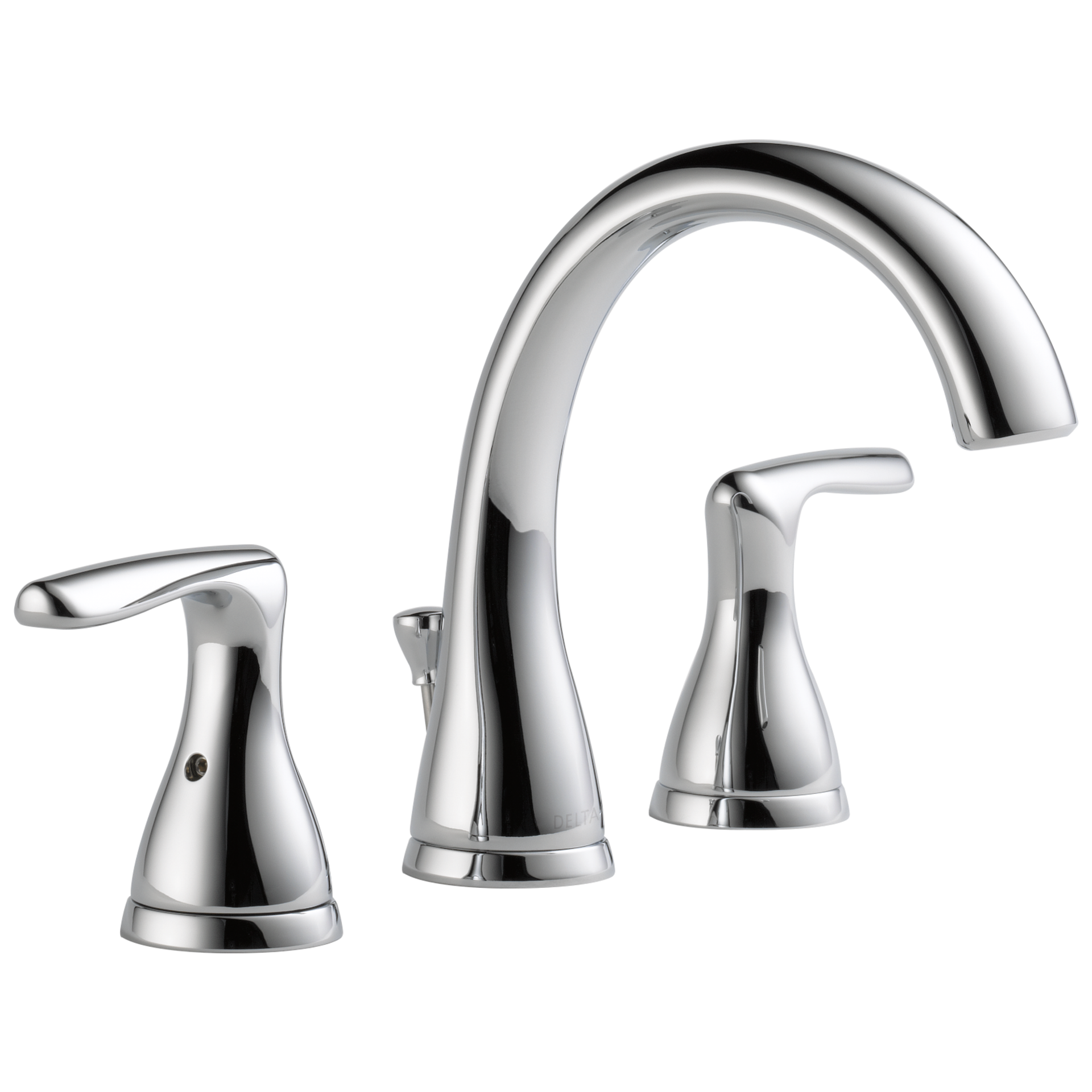 slide 1 of 6, Delta Foundations Chrome Widespread 2-handle WaterSense Mid-arc Residential Handle Bathroom Sink Faucet with Drain, 1 ct