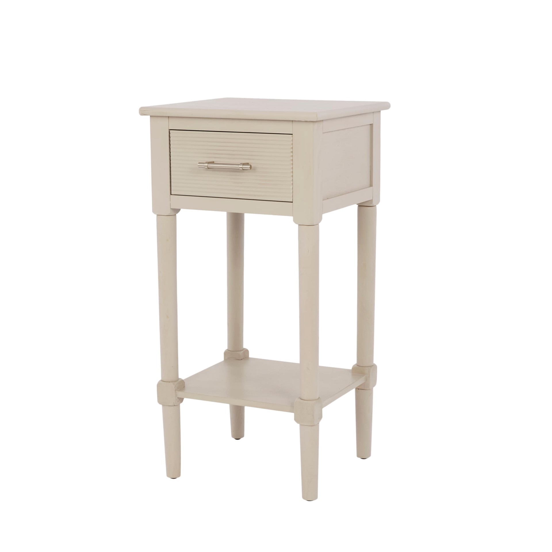 slide 1 of 6, allen + roth 14-in W x 28-in H Gray Wood Square Casual End Table Assembly Required, 1 ct