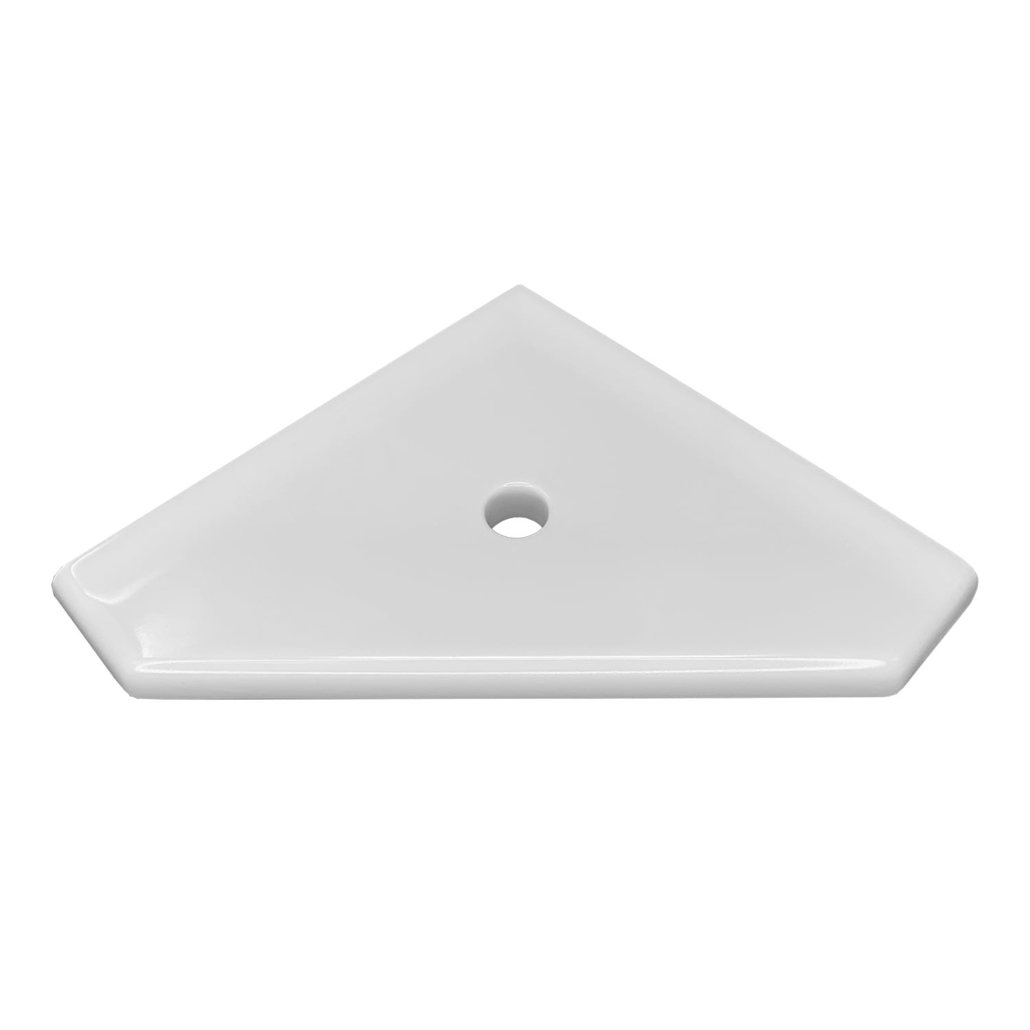 slide 3 of 6, allen + roth allen+roth Bright white Resin Wall mount Corner Bathroom Shelf ( 8.25-in x 1-in x 8-in ), 1 ct