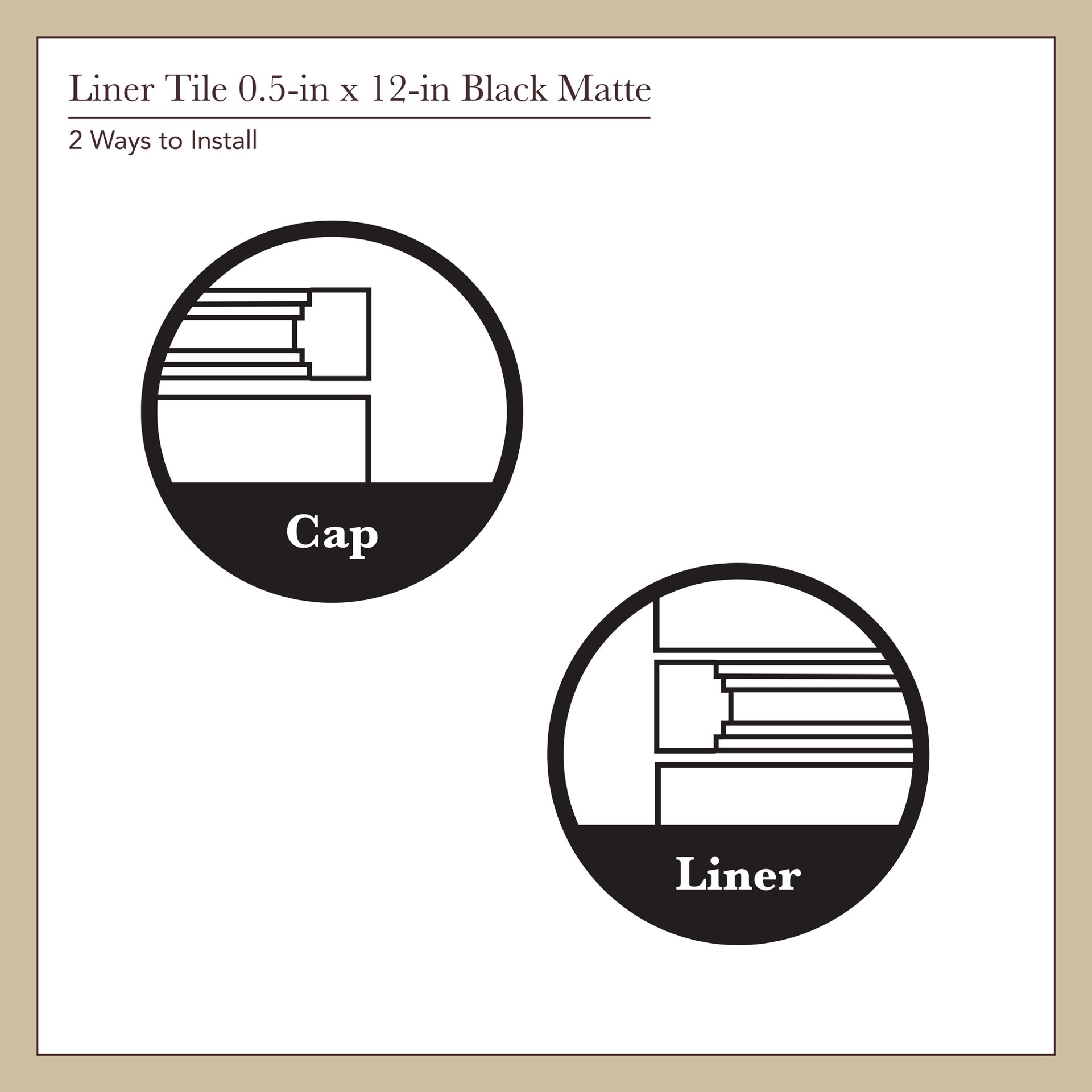 slide 5 of 6, allen + roth Matte black 1/2-in x 12-in Matte Composite Pencil Tile, 1 ct
