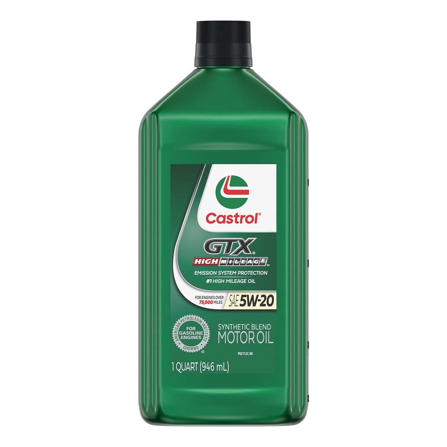 slide 2 of 6, CASTROL GTX High Mileage 5W-20 Synthetic Blend Motor Oil, 1 Quart, 1 ct