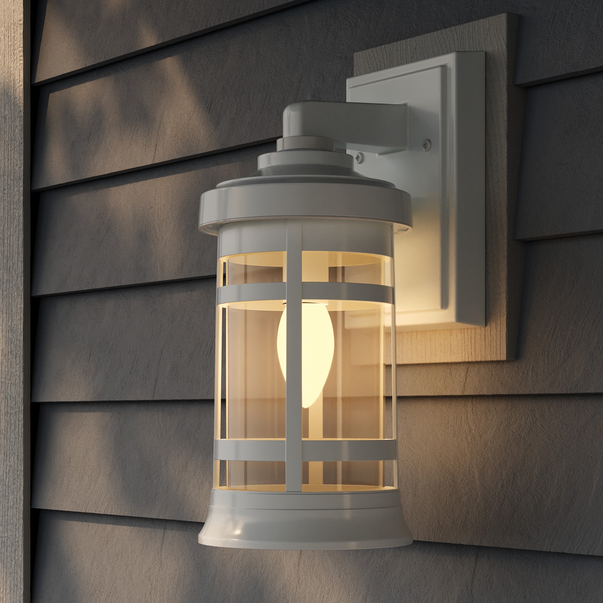 slide 5 of 6, Project Source Perrin 1 -Light 12.75-in H White Hardwired Dark Sky Outdoor Wall Light, 1 ct