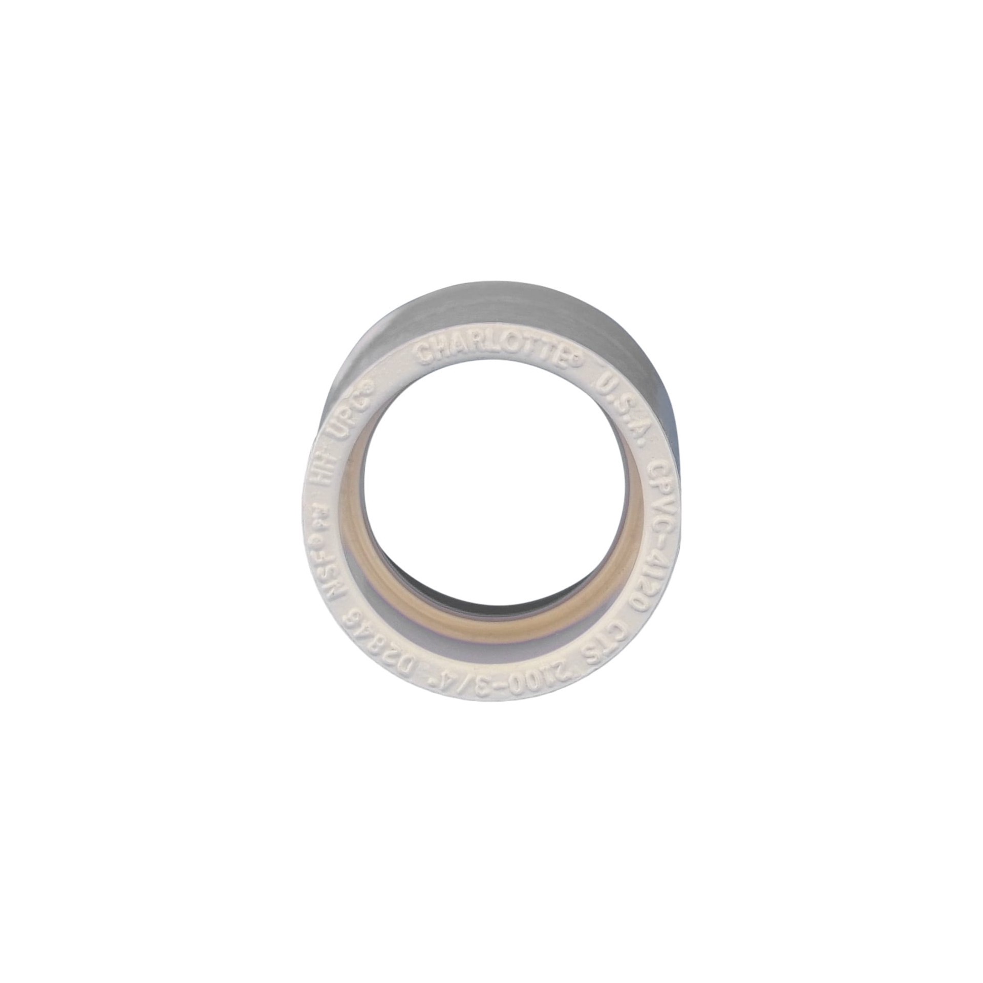 slide 3 of 6, Charlotte Pipe 1-in x 1-in CPVC Coupling for Potable Water Distribution, Cream Color, NSF Approved, 100 PSI, 32-180F, 1 ct