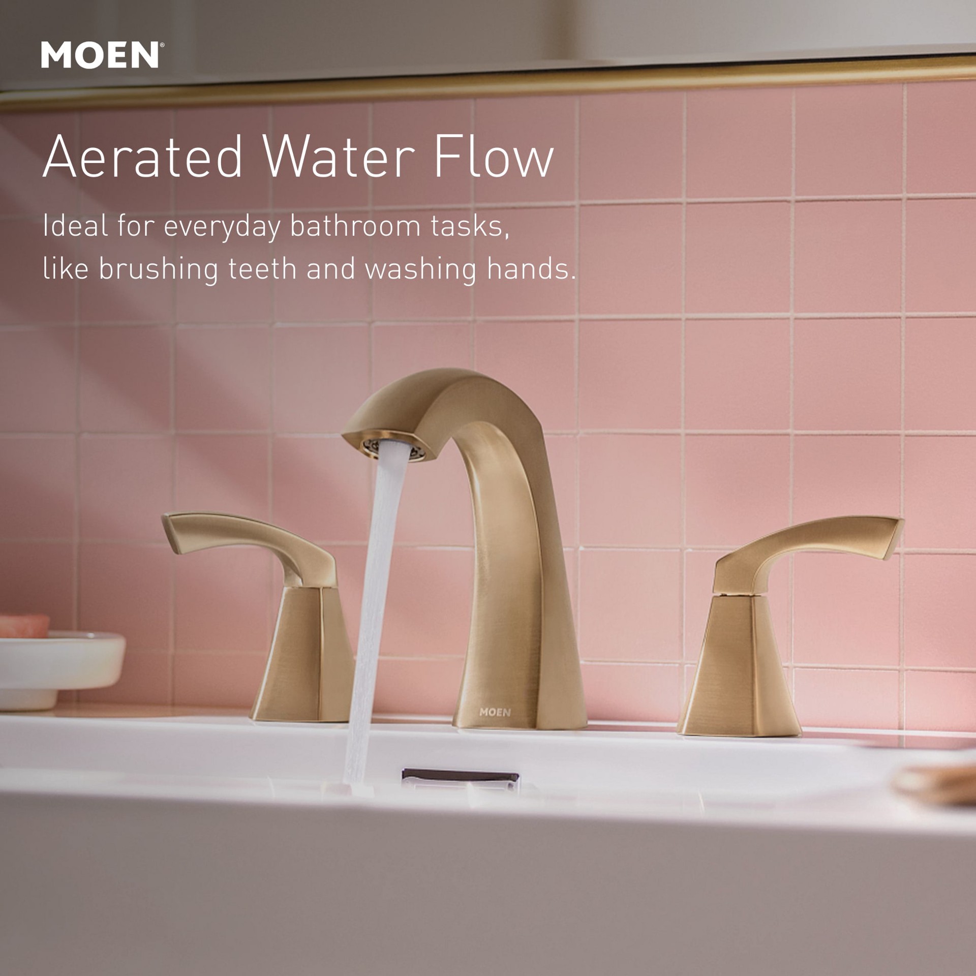 slide 5 of 6, Moen Lindor Matte Black Widespread 2-handle High-arc Residential Handle Bathroom Sink Faucet with Drain, 1 ct