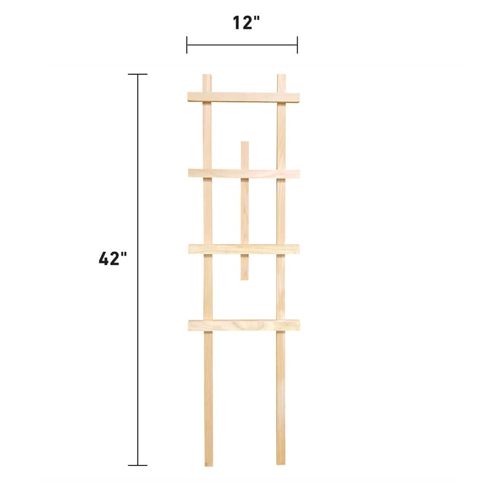slide 5 of 5, Style Selections 12-in W x 42-in H Natural wood Cedar Garden Trellis For Climbing Plants For Cucumbers For Roses For Tomatoes, 1 ct