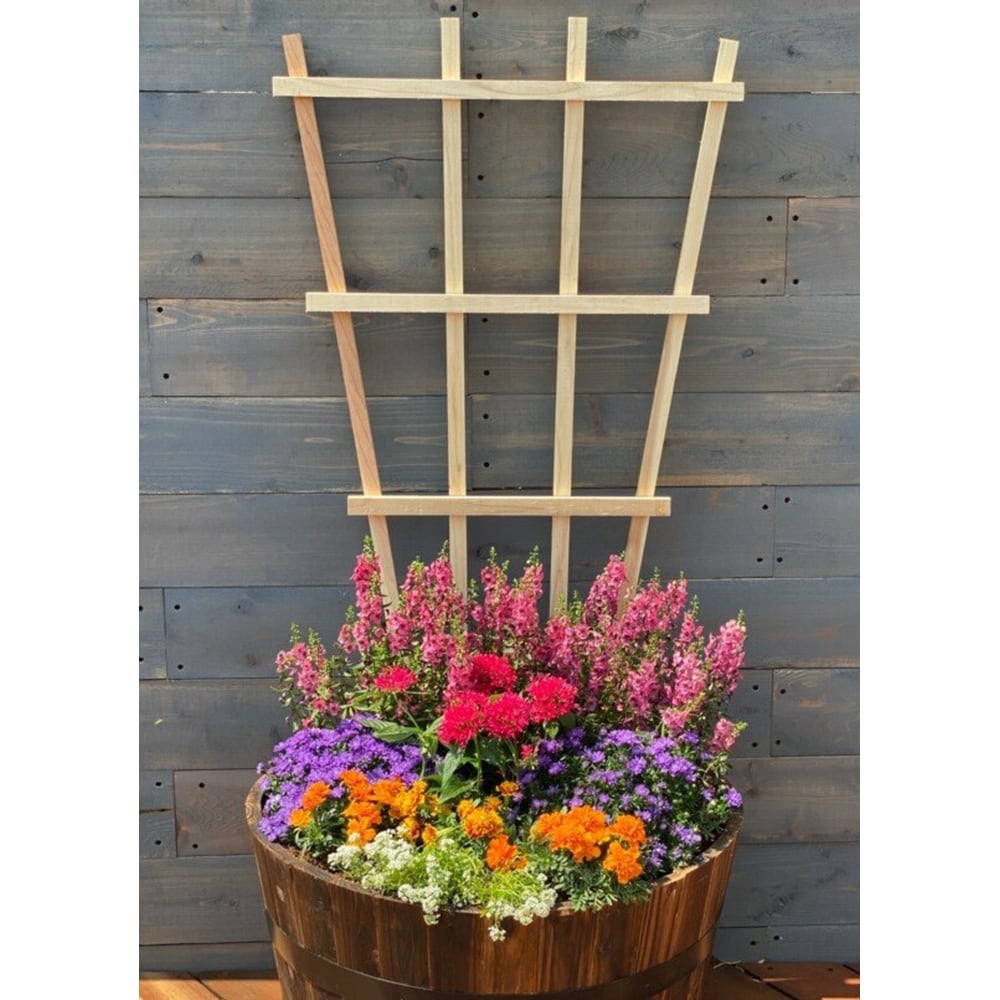 slide 3 of 5, Style Selections 24-in W x 54-in H Natural wood Cedar Garden Trellis For Climbing Plants For Cucumbers For Roses For Tomatoes, 1 ct
