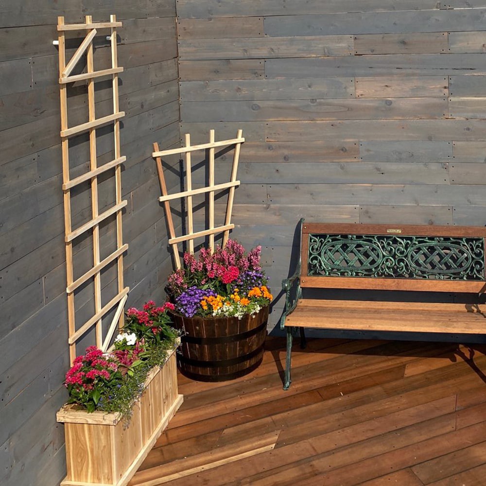 slide 4 of 5, Style Selections 24-in W x 54-in H Natural wood Cedar Garden Trellis For Climbing Plants For Cucumbers For Roses For Tomatoes, 1 ct