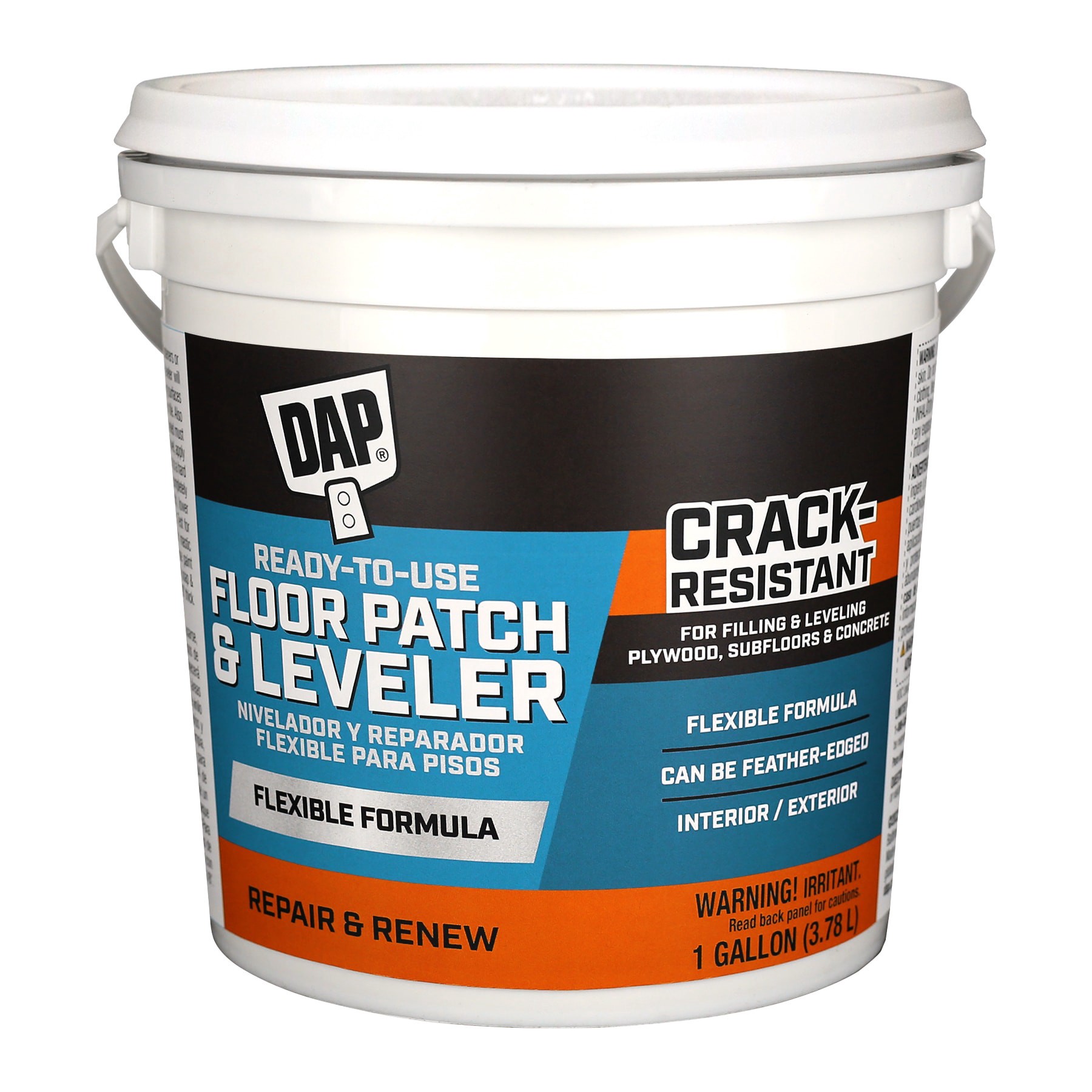 slide 1 of 4, DAP Flexible Floor Patch and Leveler Gray Interior/Exterior Waterproof , Patching compound 1 Gallon(s), 1 ct