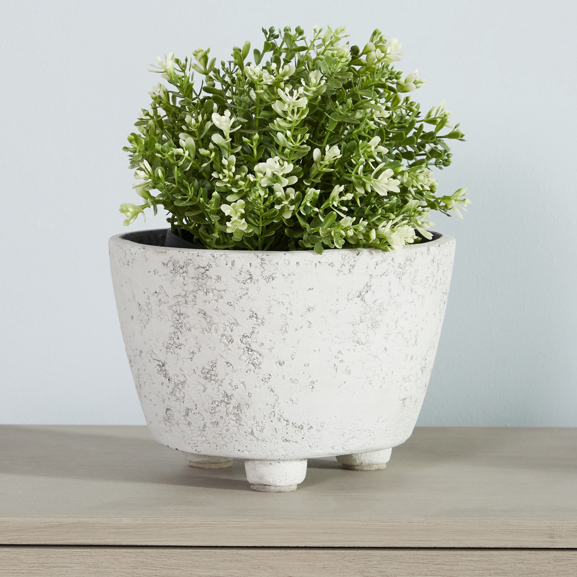slide 2 of 6, Origin 21 Round 8-in W x 8-in L White Mixed/Composite Indoor Planter, 1 ct