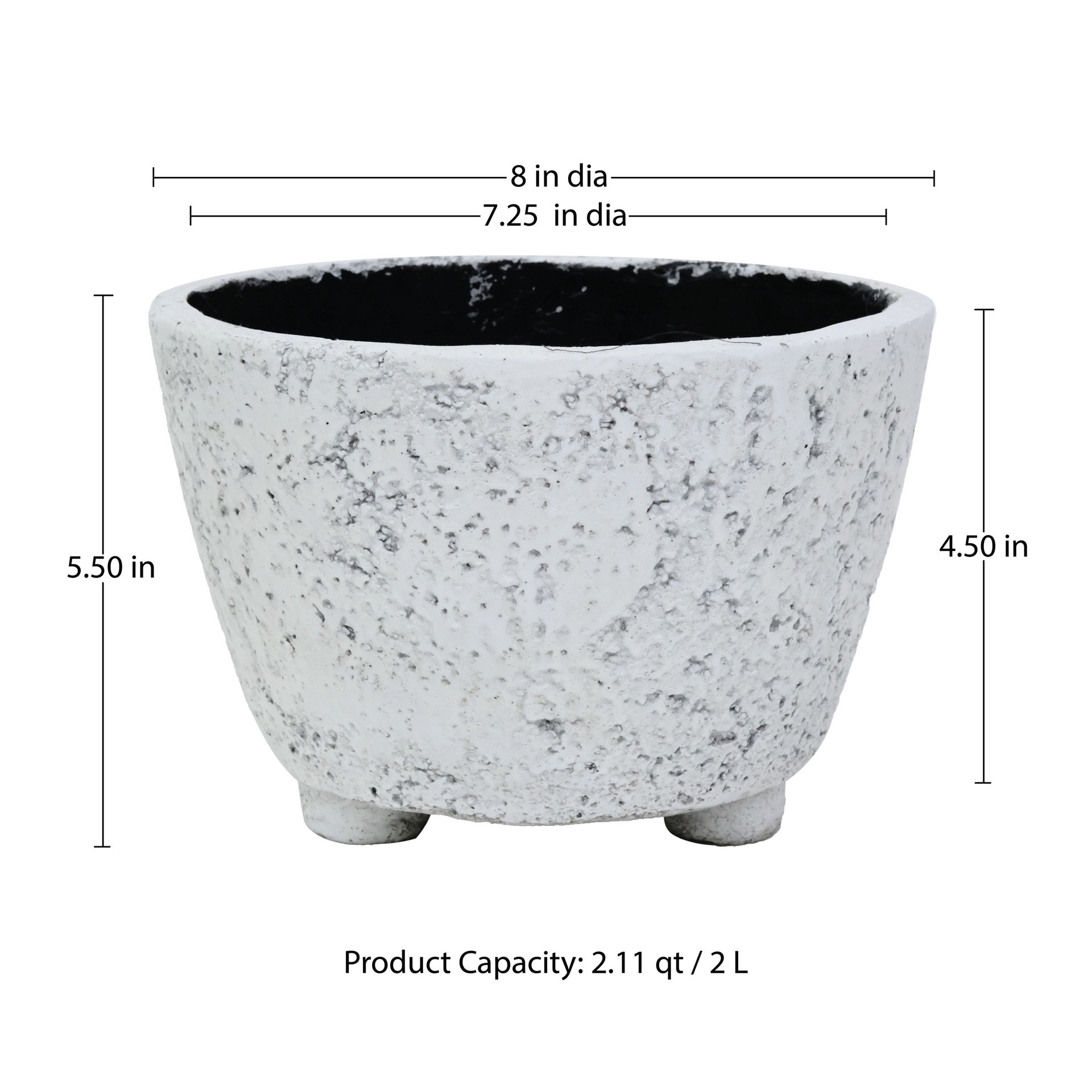 slide 5 of 6, Origin 21 Round 8-in W x 8-in L White Mixed/Composite Indoor Planter, 1 ct