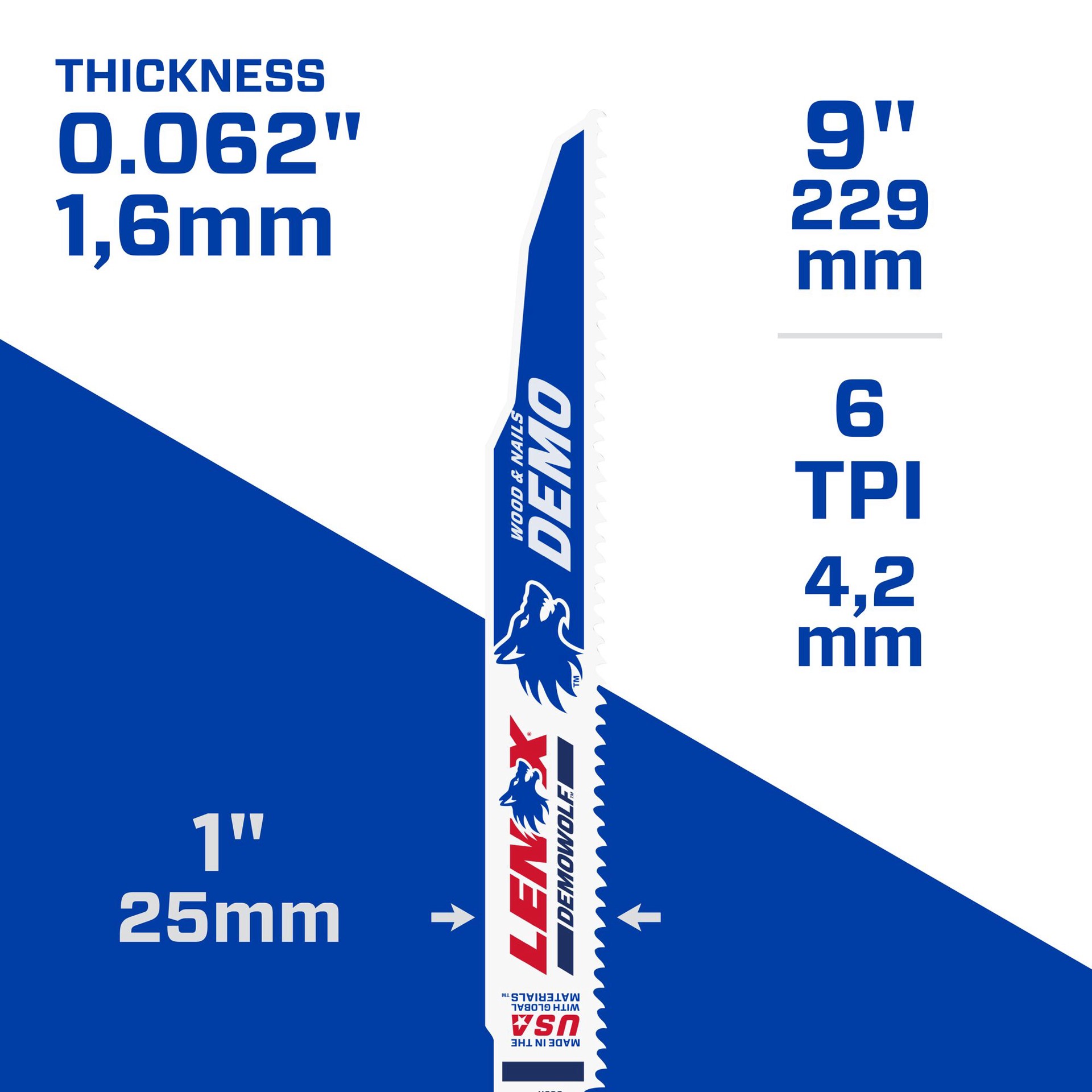 slide 4 of 6, LENOX Bi-metal 9-in 6 TPI Demolition Demolition Reciprocating Saw Blade 5 -Pack, 1 ct