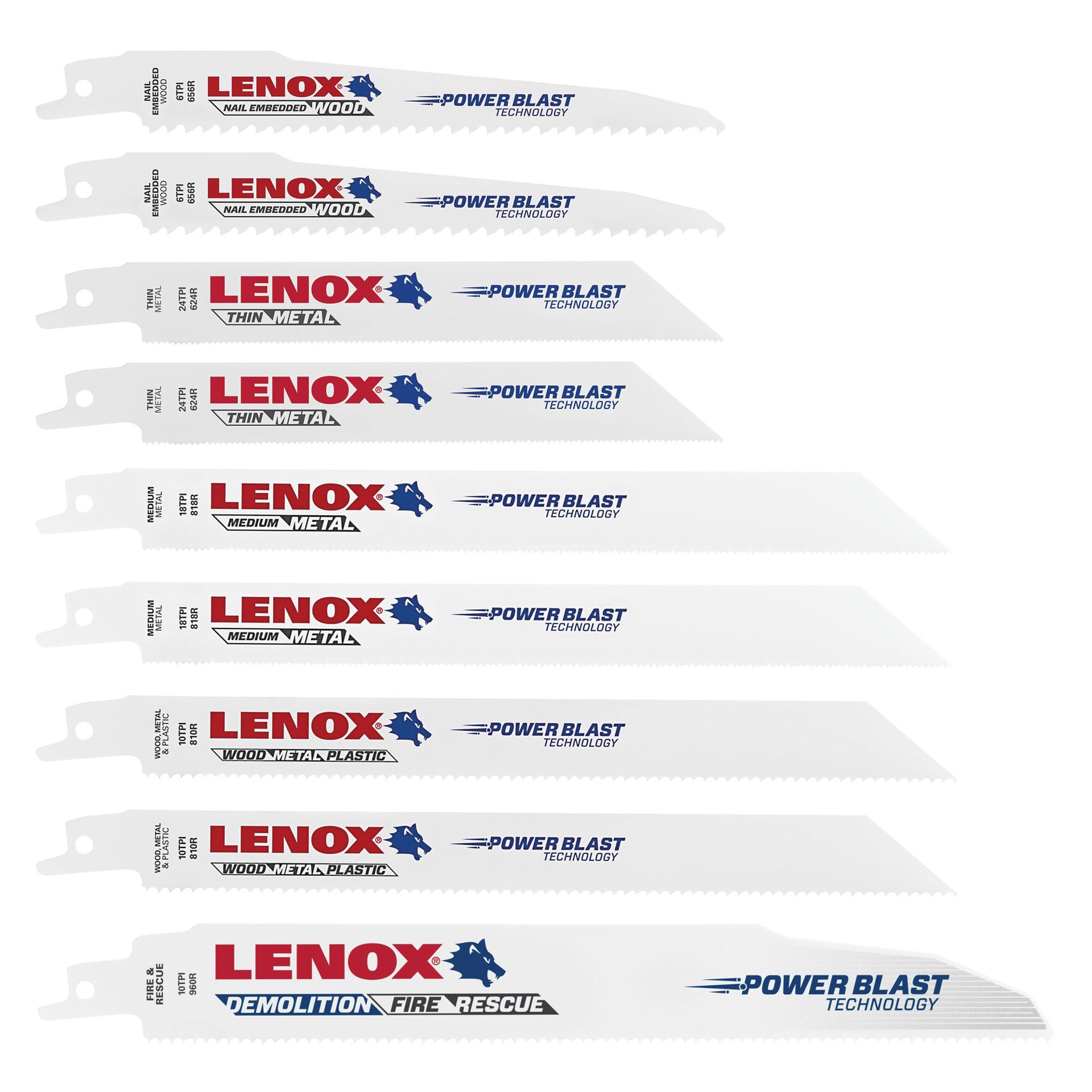slide 1 of 5, LENOX Power Blast Bi-metal Wood/Metal cutting Reciprocating Saw Blade Set 9 -Pack, 1 ct